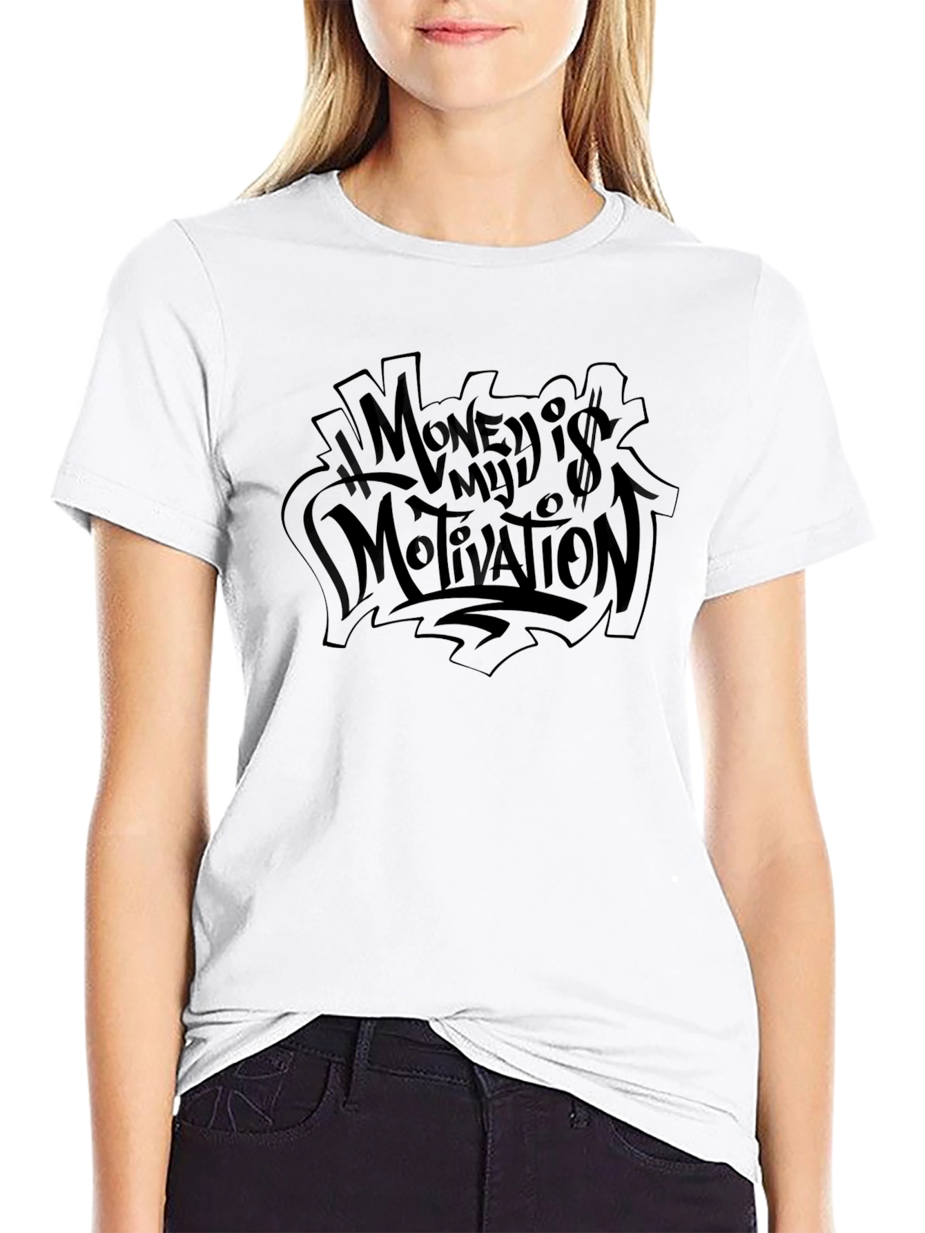 Money is My Motivation Black Graphic Tee