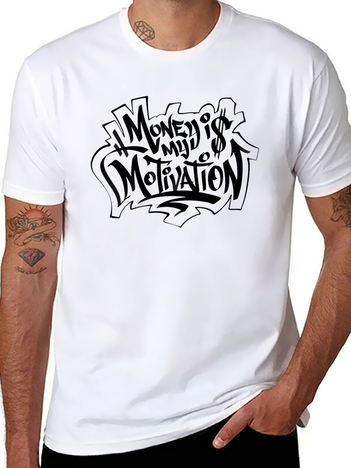 Money is My Motivation Black Graphic Tee