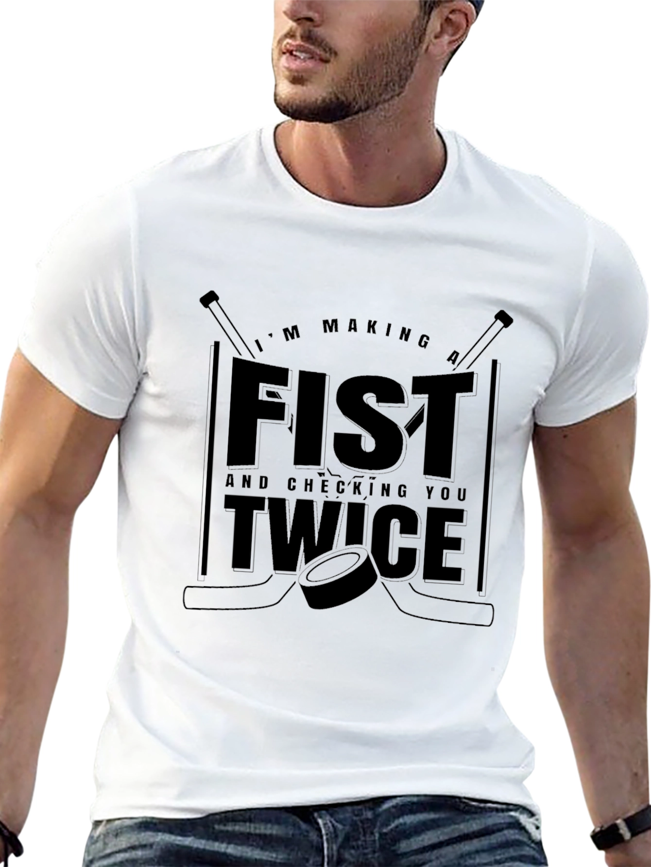 Hockey Fist & Checking Twice T-Shirt