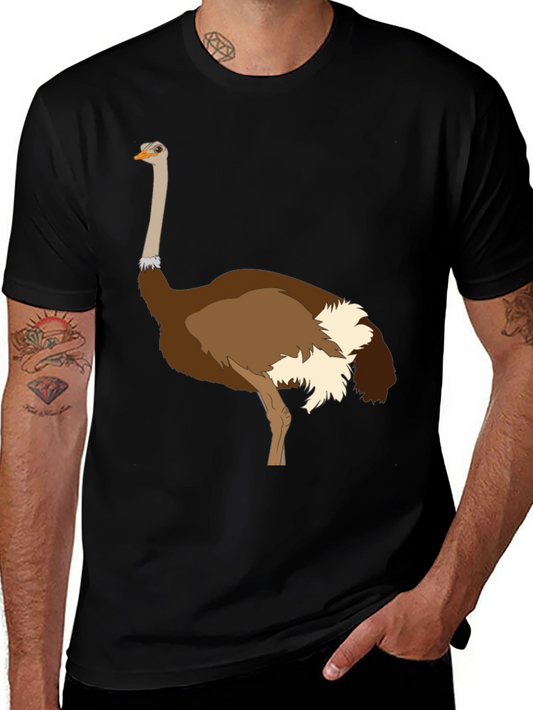 Ostrich Graphic Tee - Unique Bird Design