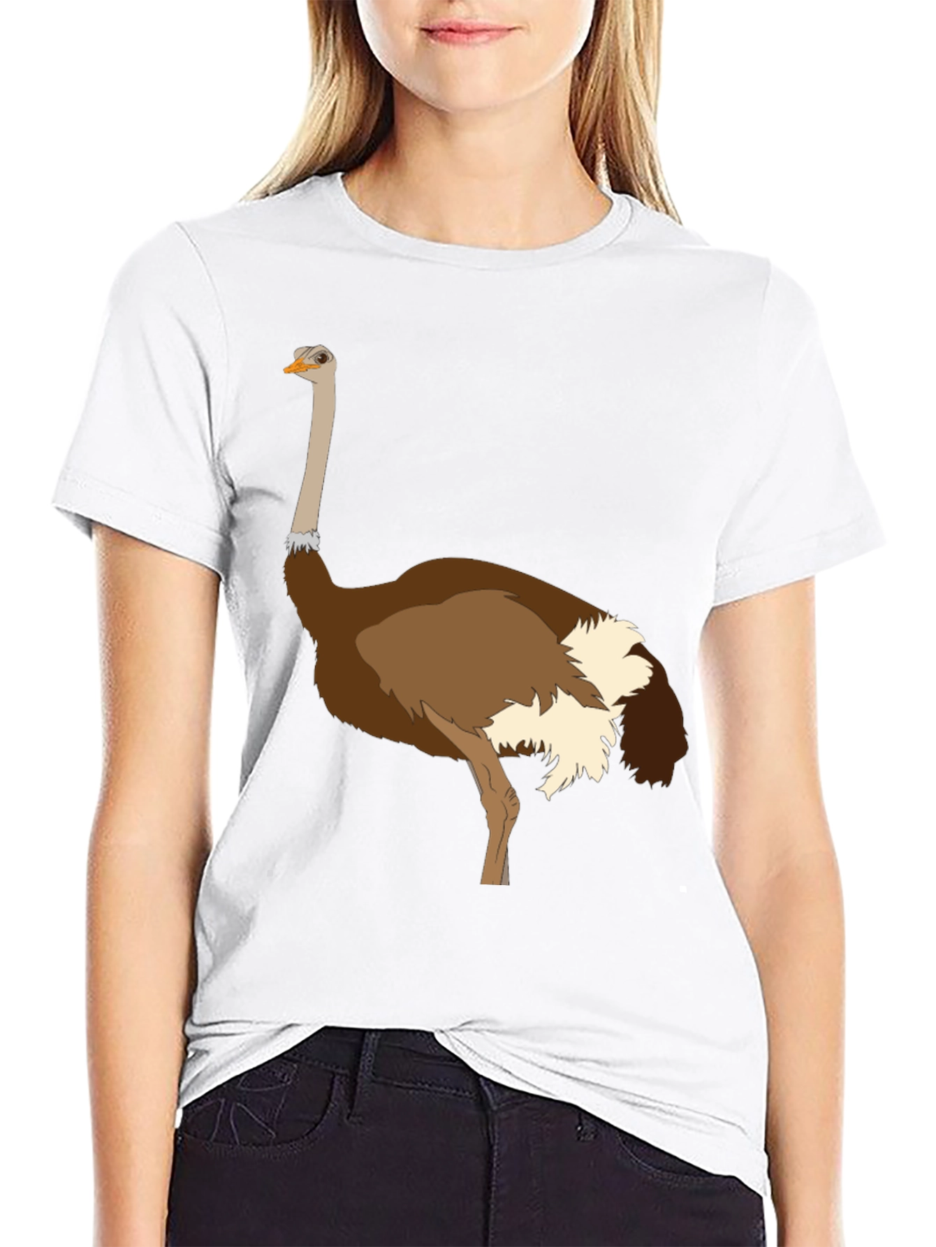Ostrich Graphic Tee - Unique Bird Design