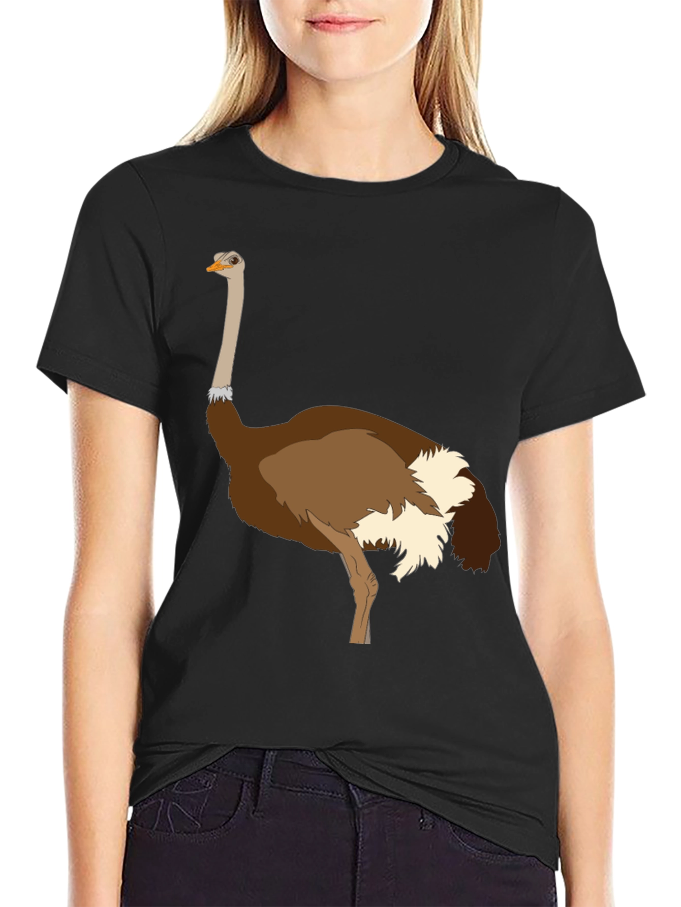 Ostrich Graphic Tee - Unique Bird Design