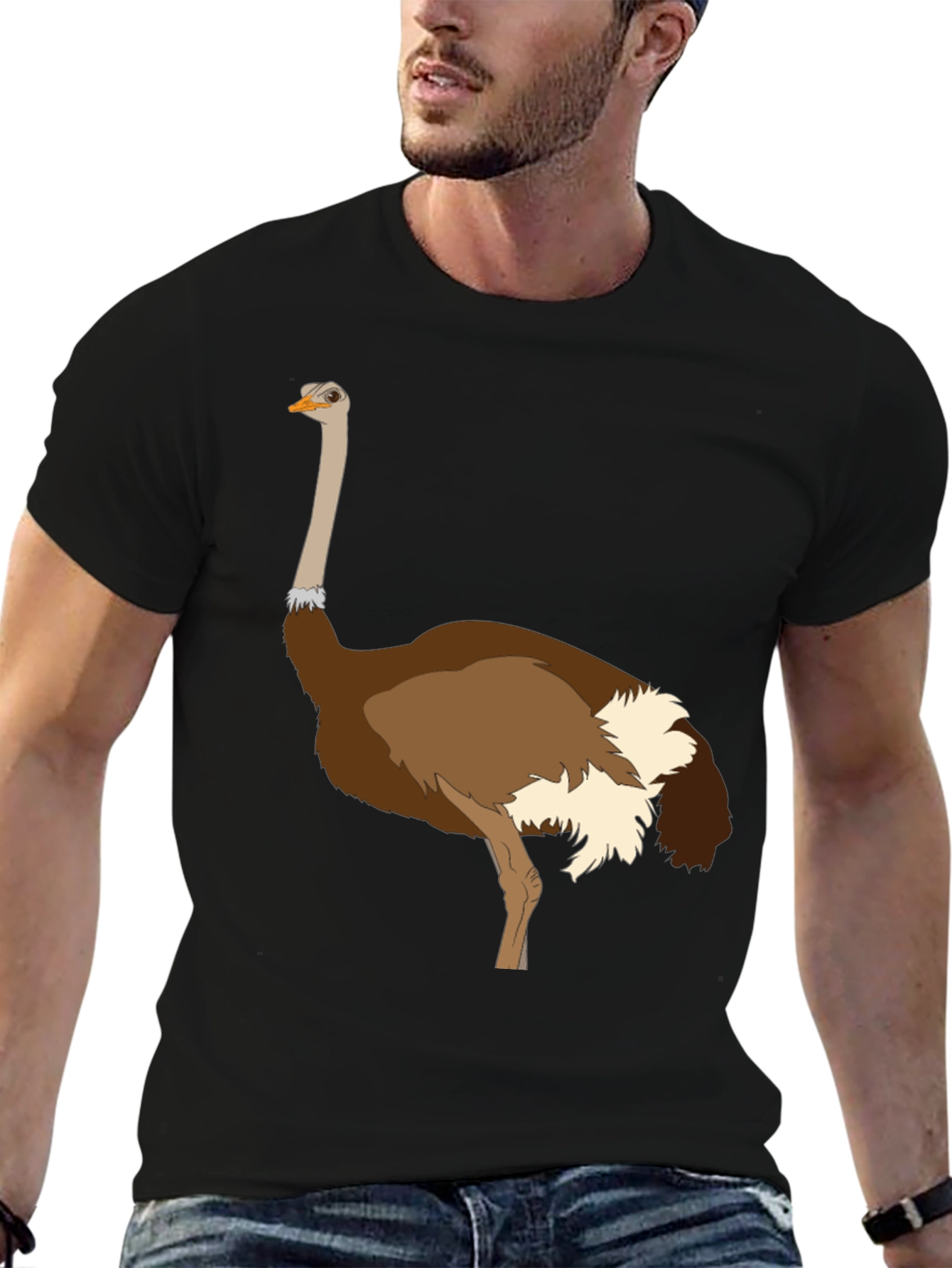 Ostrich Graphic Tee - Unique Bird Design