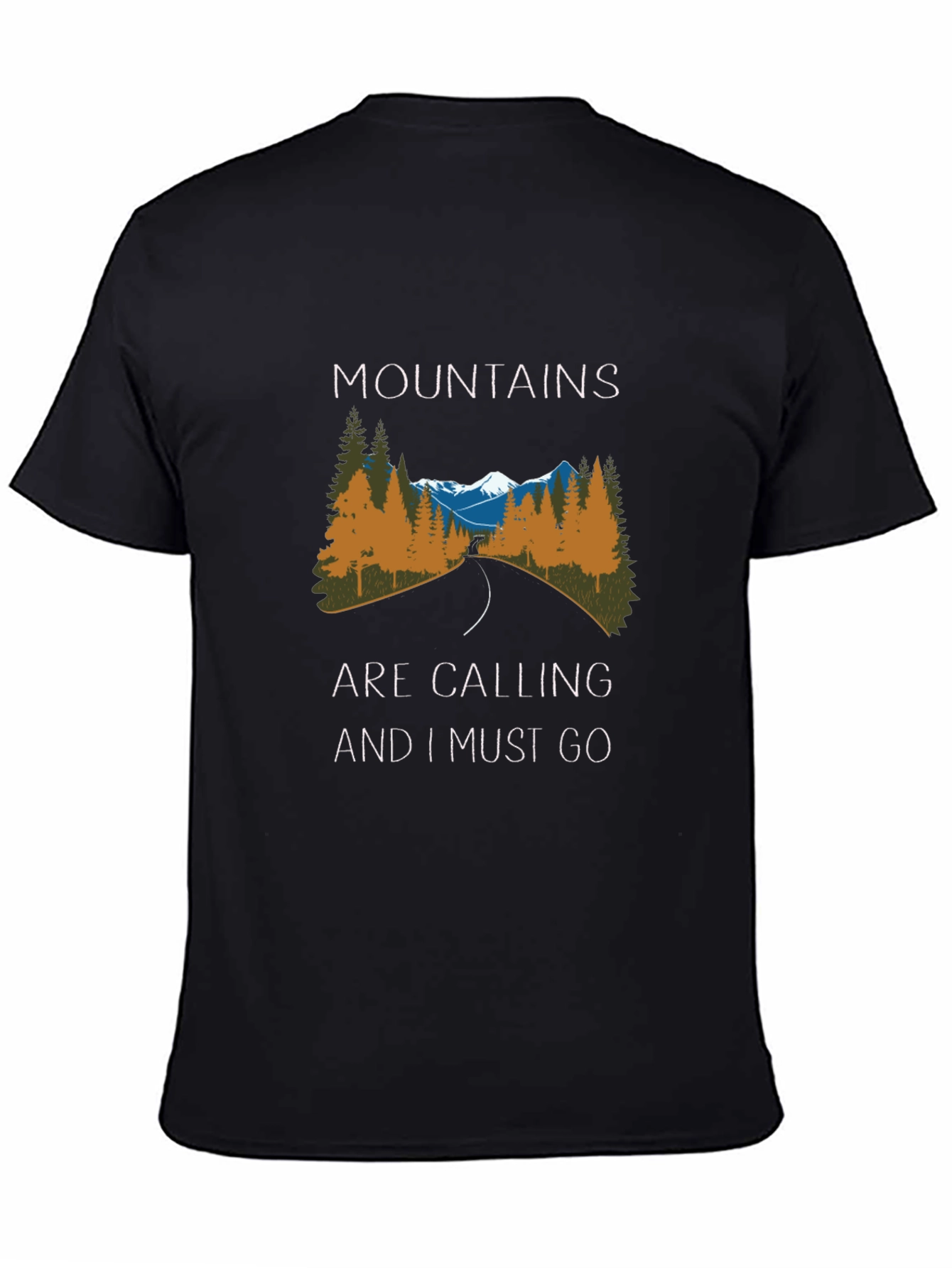 Mountains are Calling Black Graphic Tee