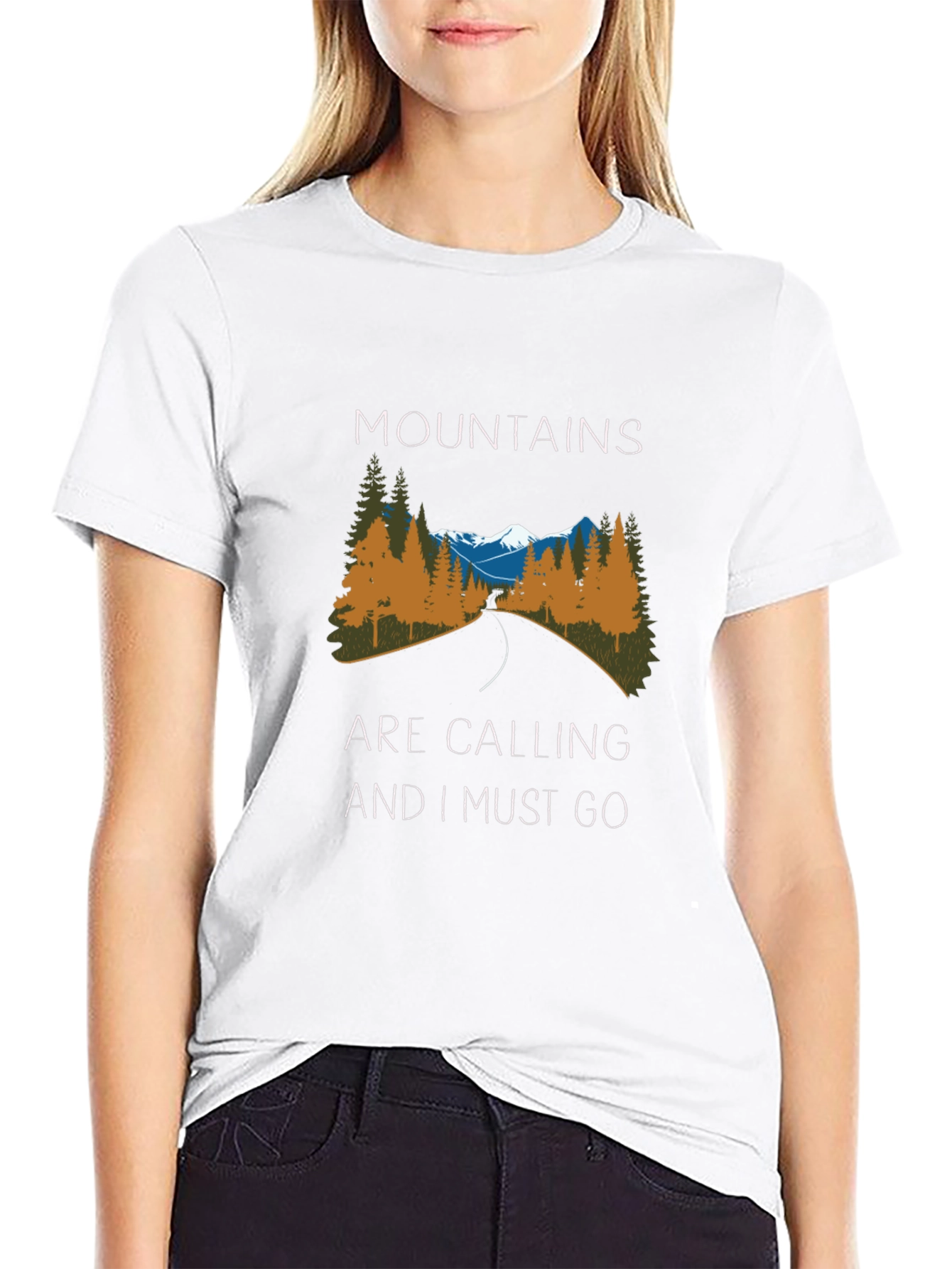 Mountains are Calling Black Graphic Tee