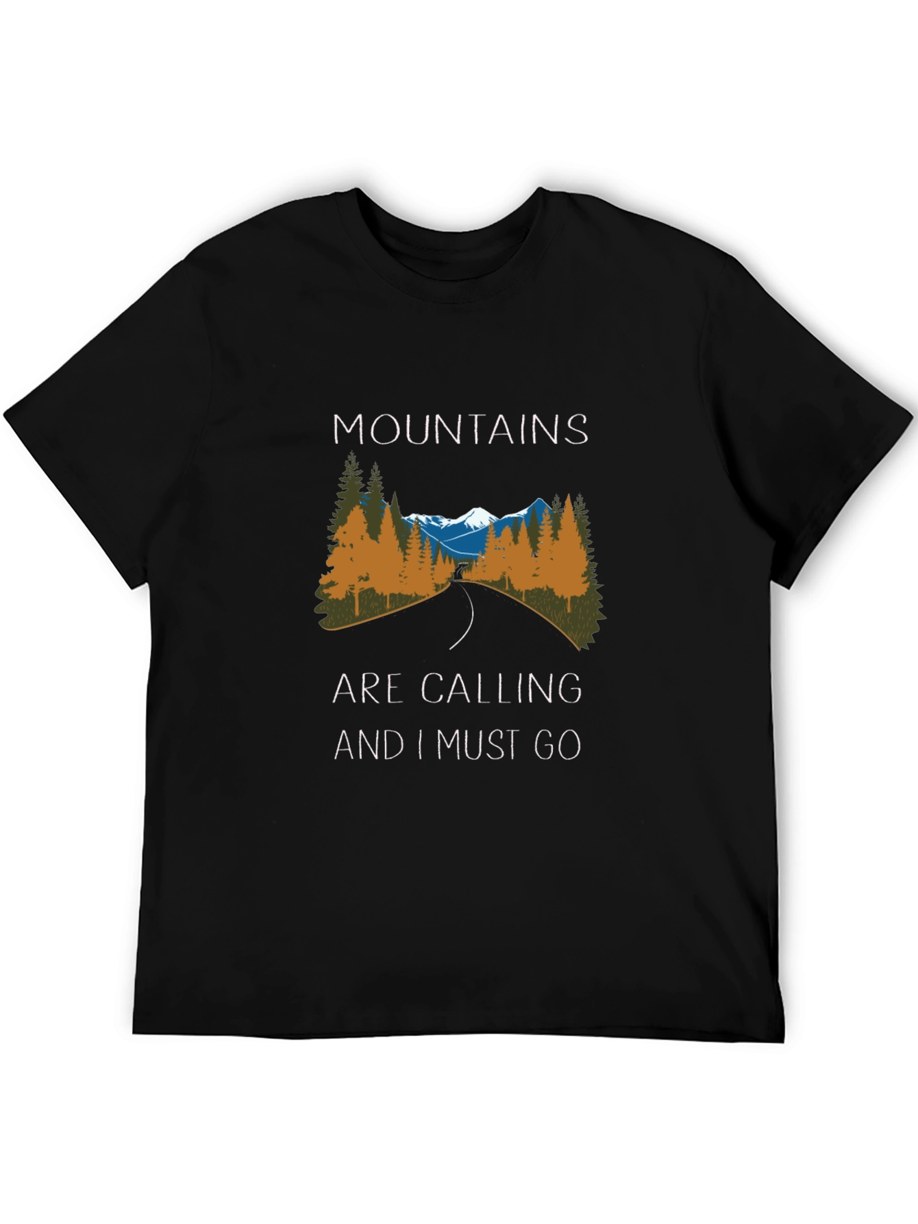 Mountains are Calling Black Graphic Tee