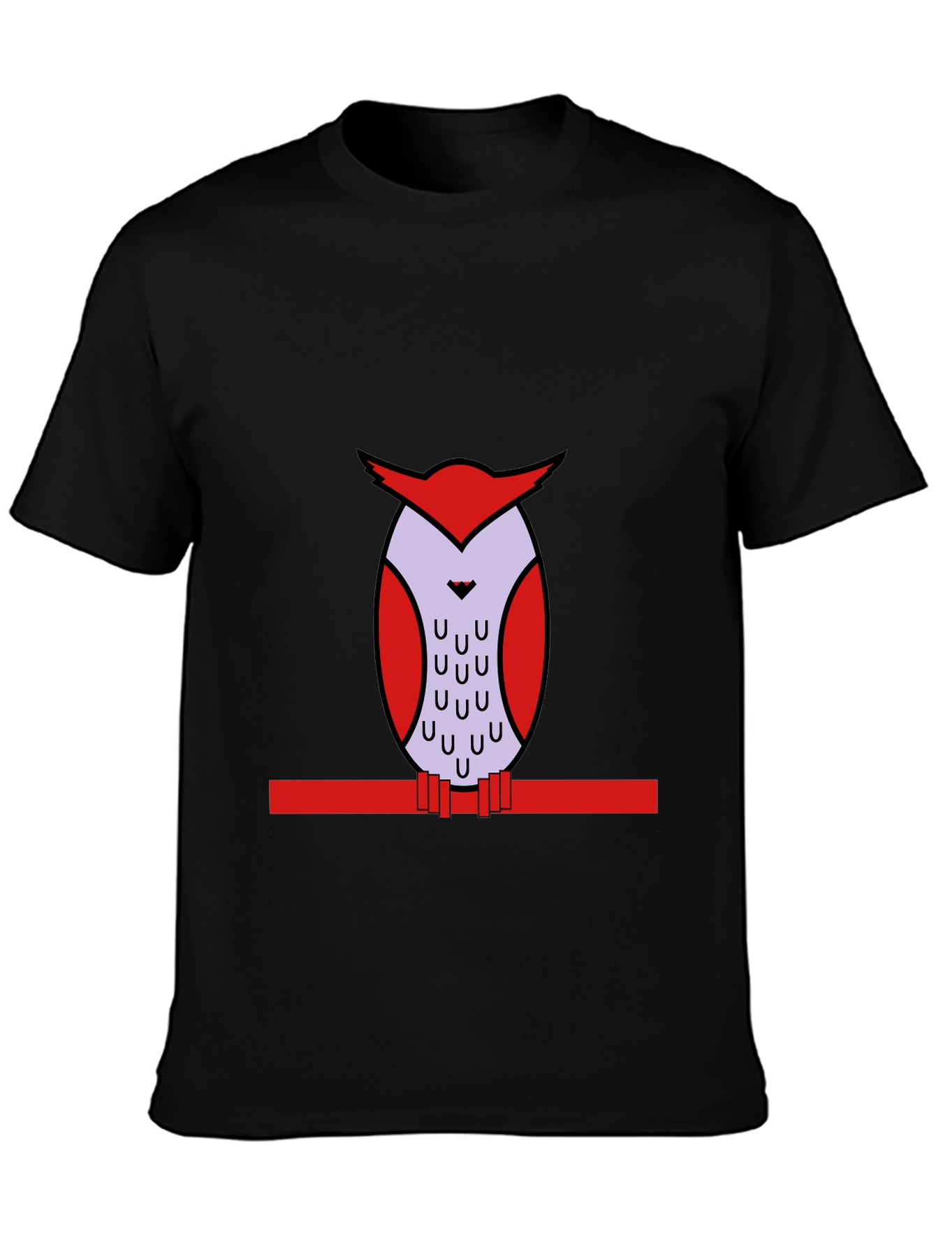 Owl Graphic Print Black T-Shirt