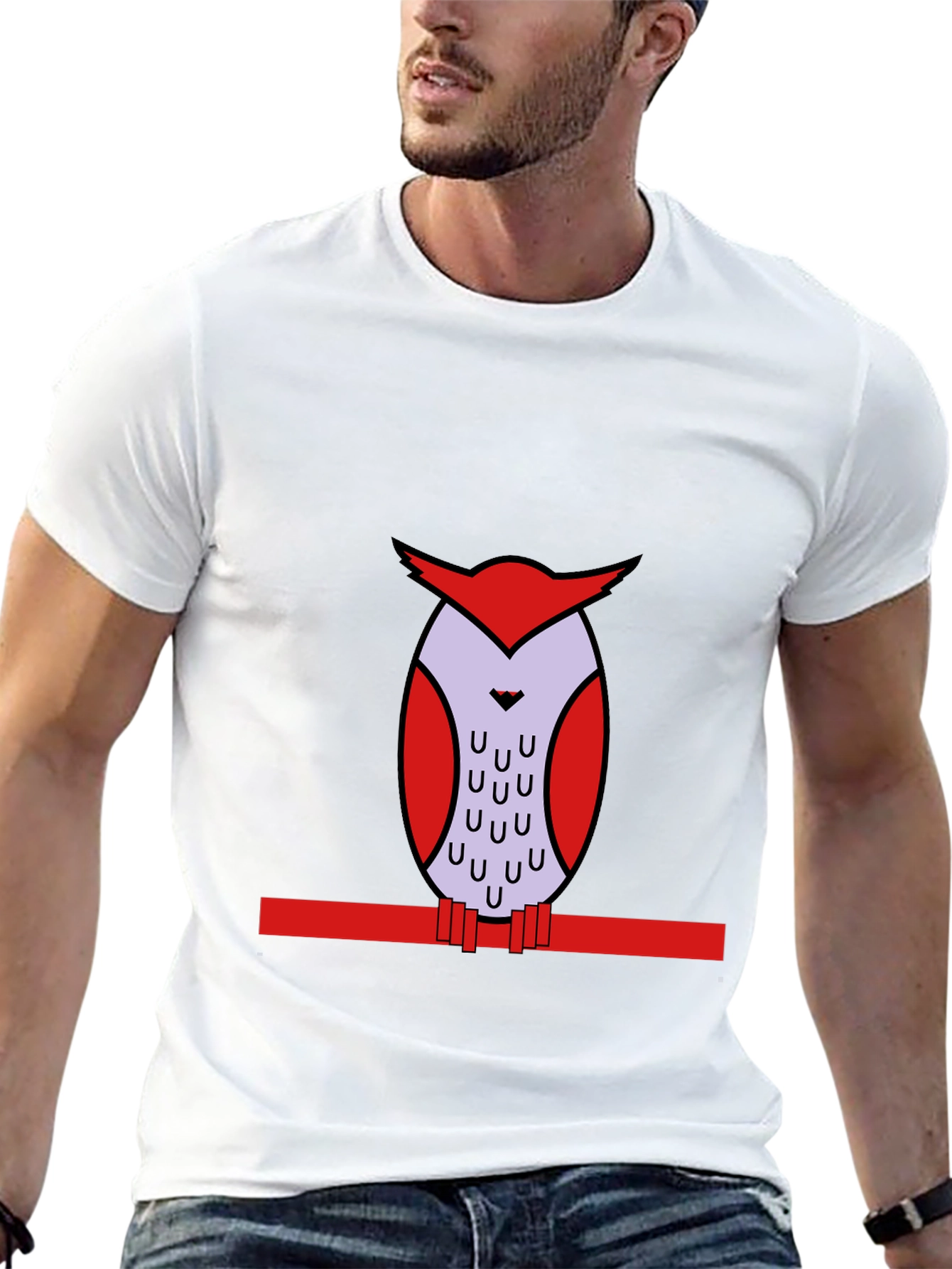 Owl Graphic Print Black T-Shirt