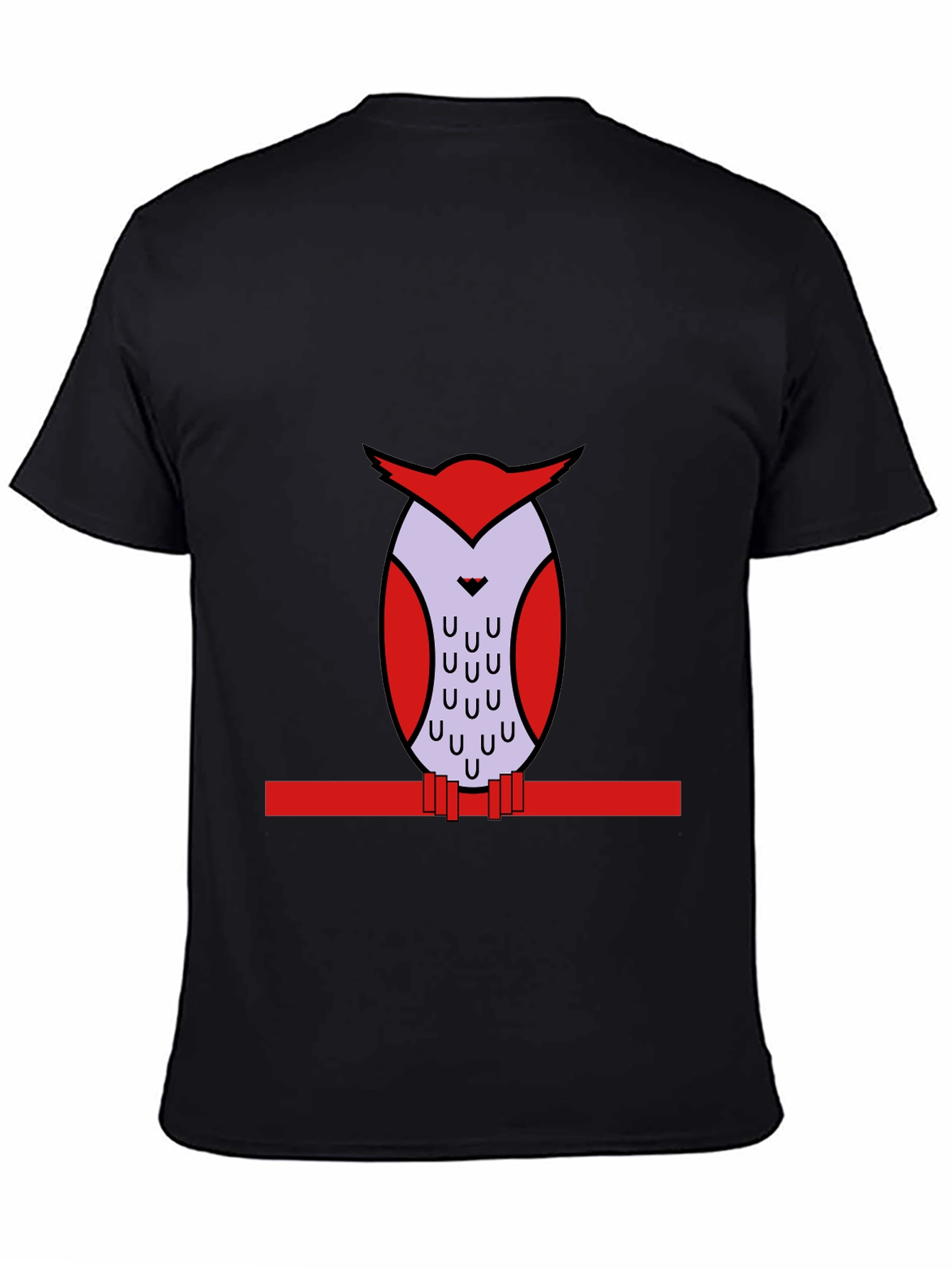 Owl Graphic Print Black T-Shirt