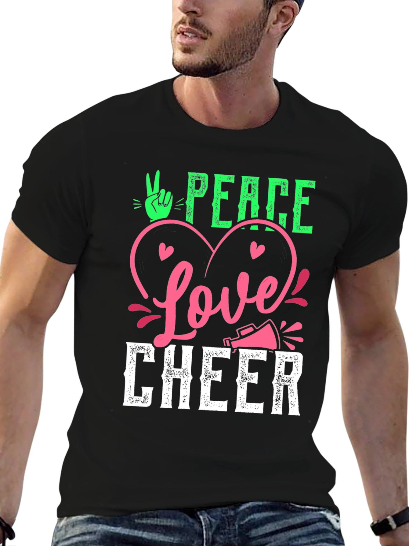 Peace Love Cheer Graphic T-Shirt