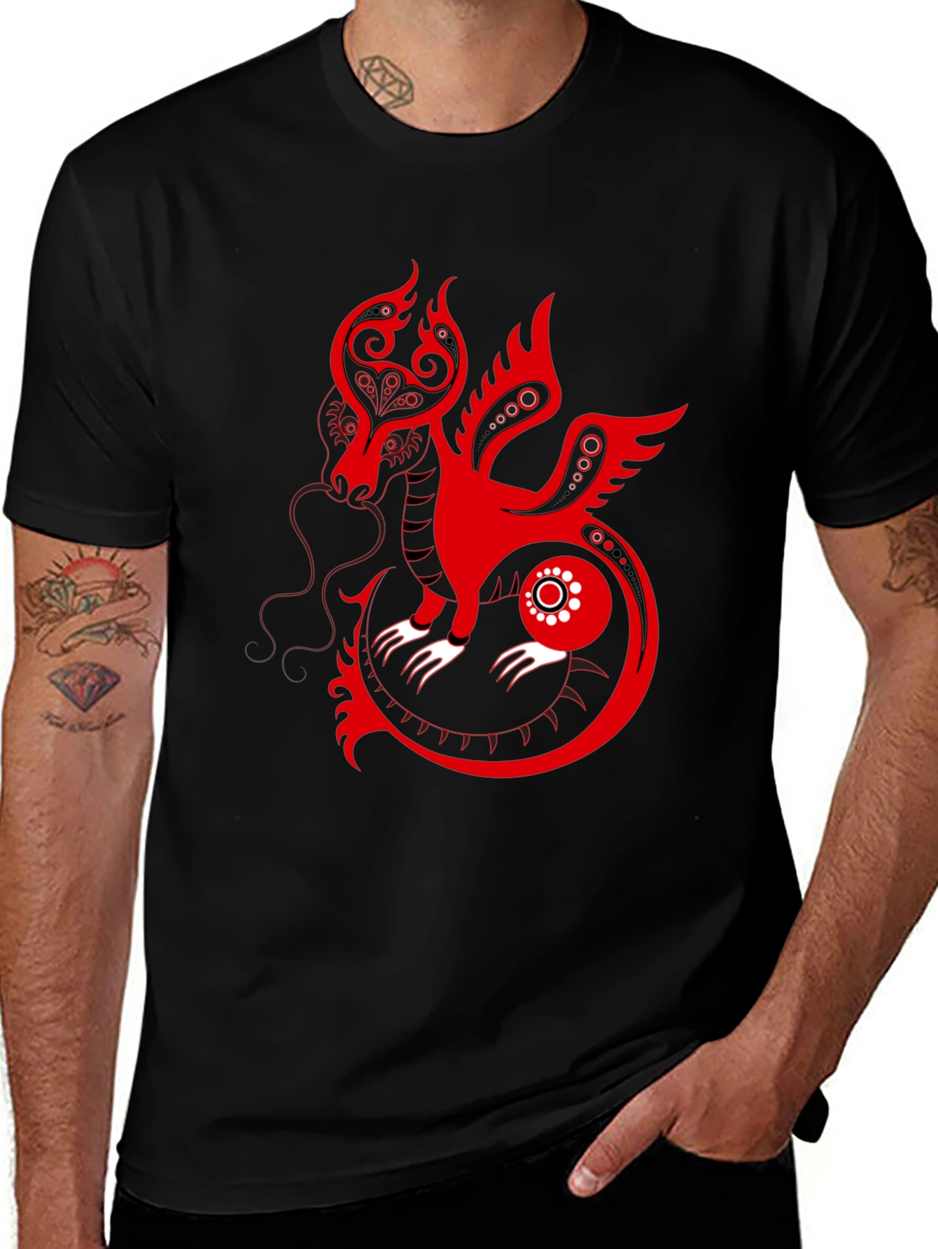 Red Dragon Graphic Print Tee
