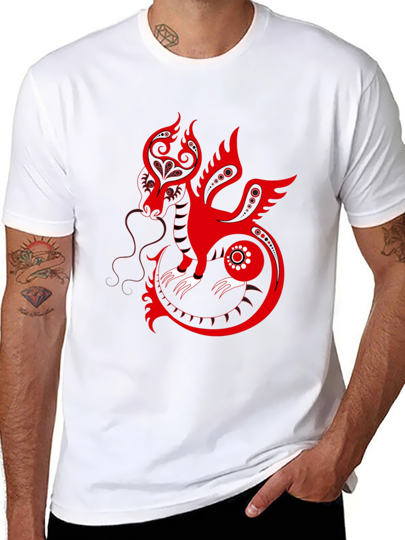 Red Dragon Graphic Print Tee