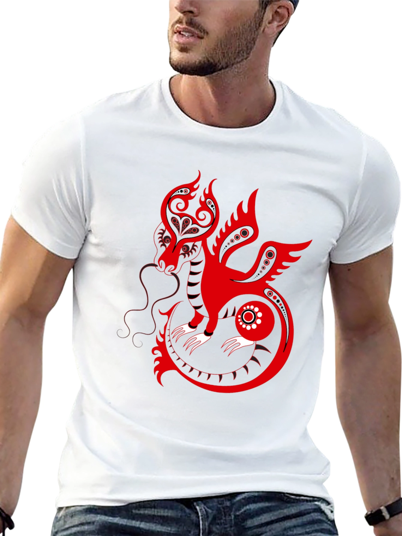 Red Dragon Graphic Print Tee