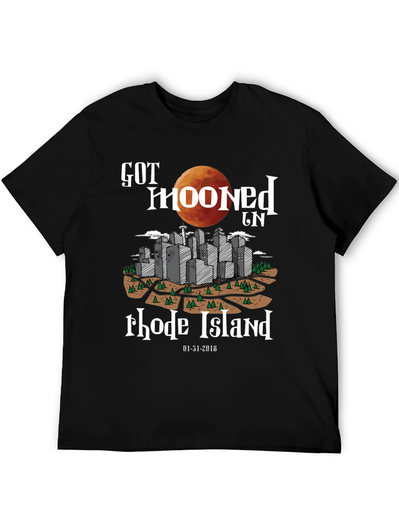 Got Mooned In Rhode Island Graphic T-Shirt