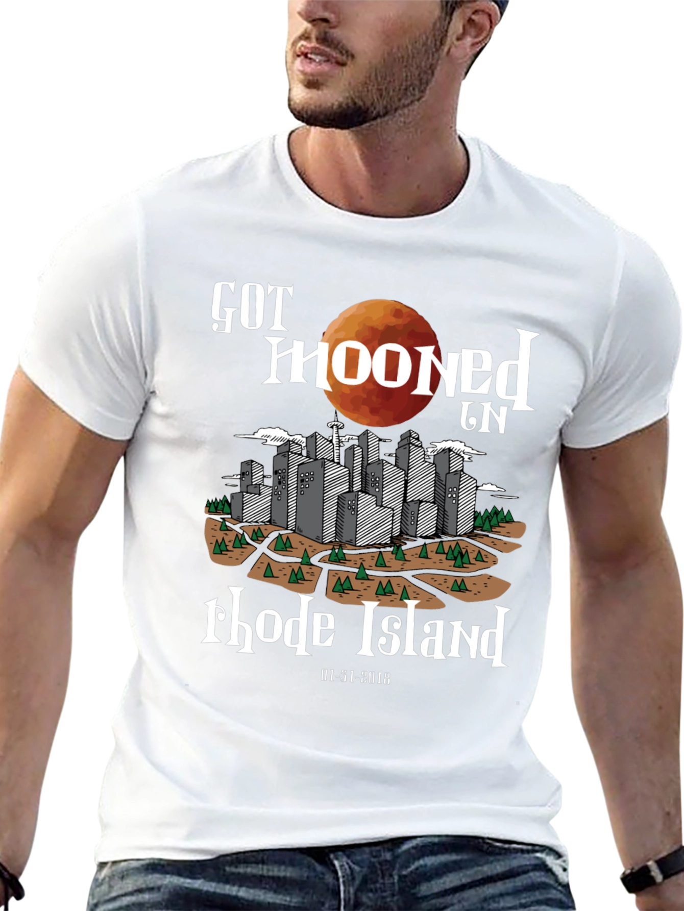 Got Mooned In Rhode Island Graphic T-Shirt