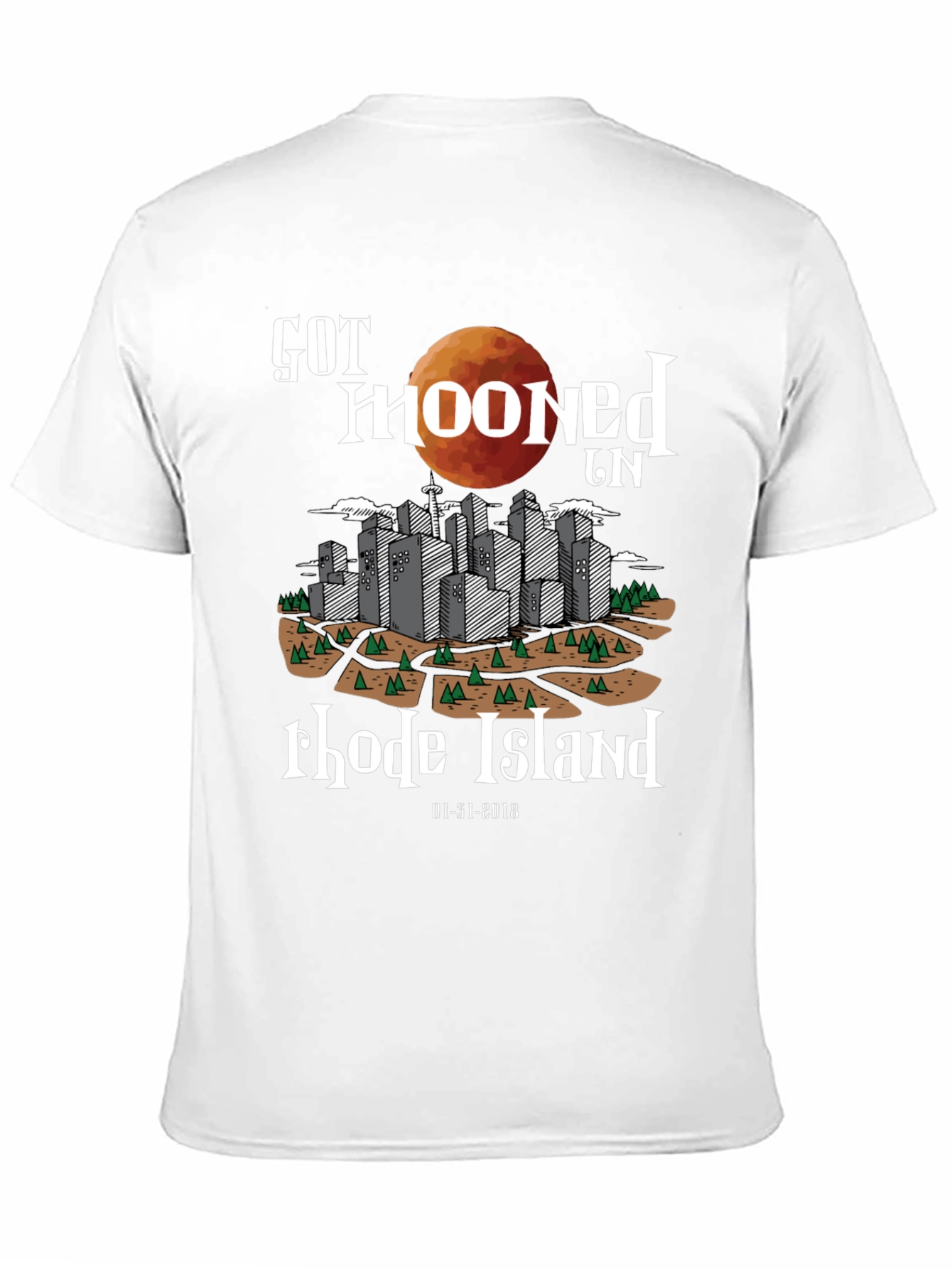 Got Mooned In Rhode Island Graphic T-Shirt