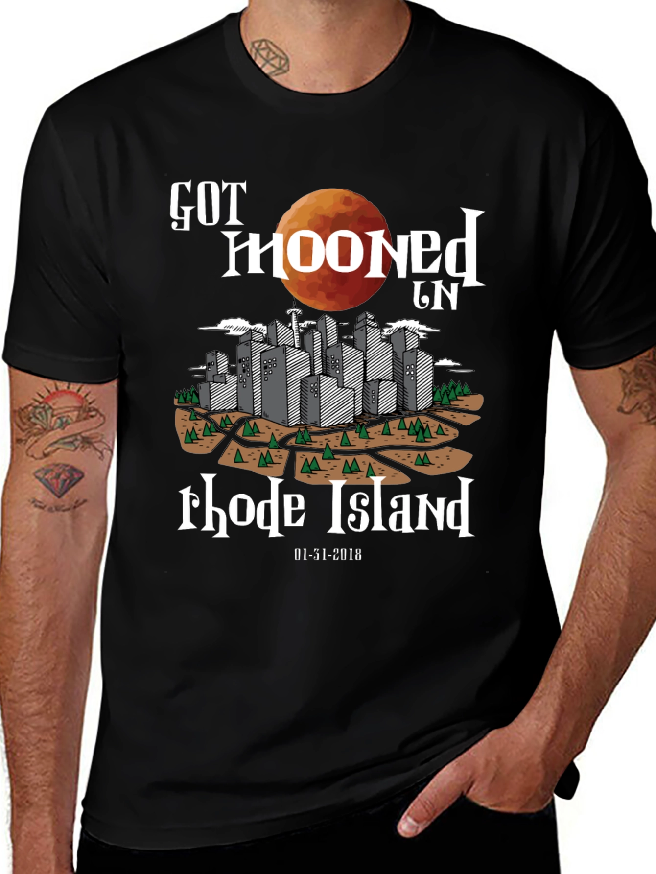 Got Mooned In Rhode Island Graphic T-Shirt