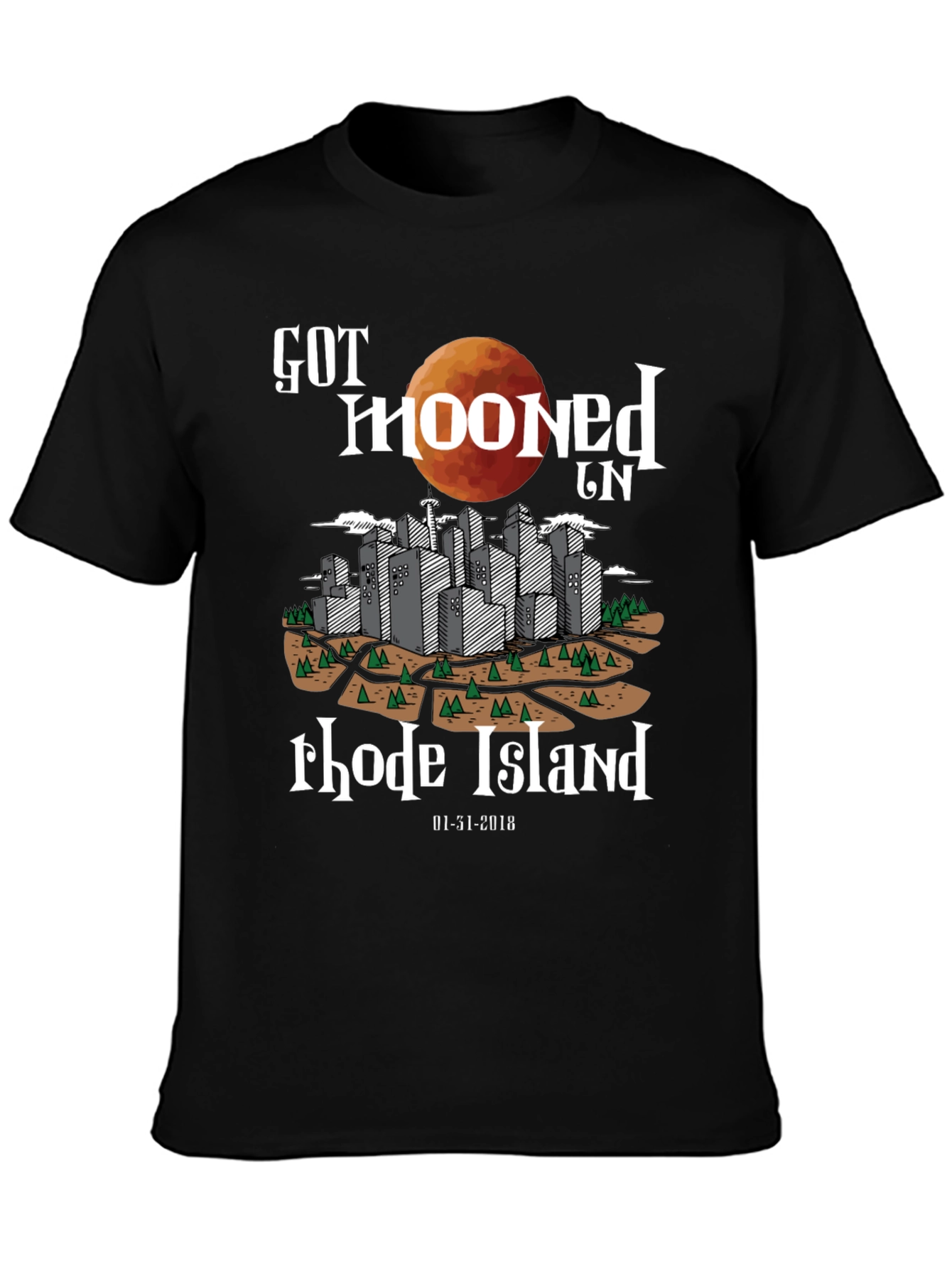 Got Mooned In Rhode Island Graphic T-Shirt
