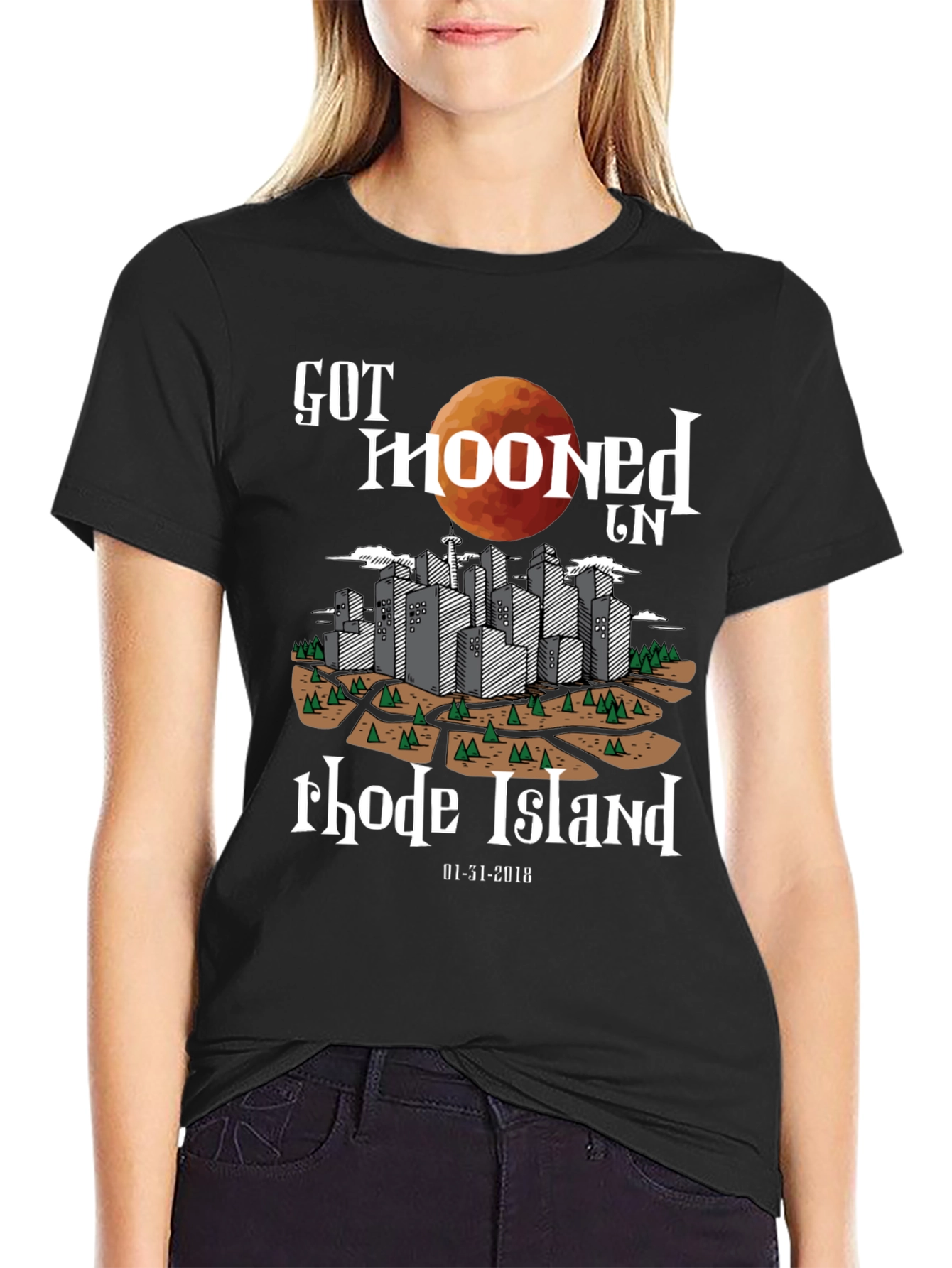 Got Mooned In Rhode Island Graphic T-Shirt