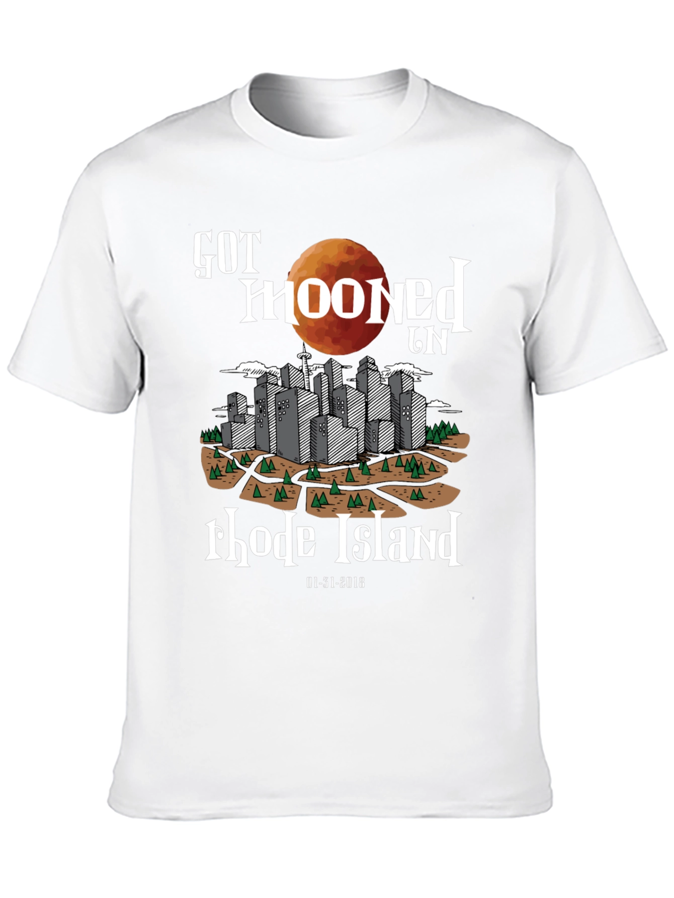 Got Mooned In Rhode Island Graphic T-Shirt