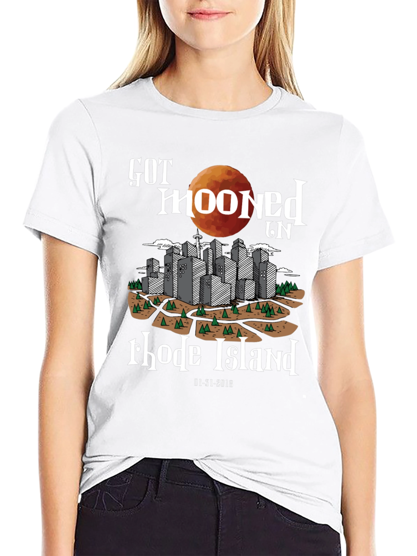 Got Mooned In Rhode Island Graphic T-Shirt
