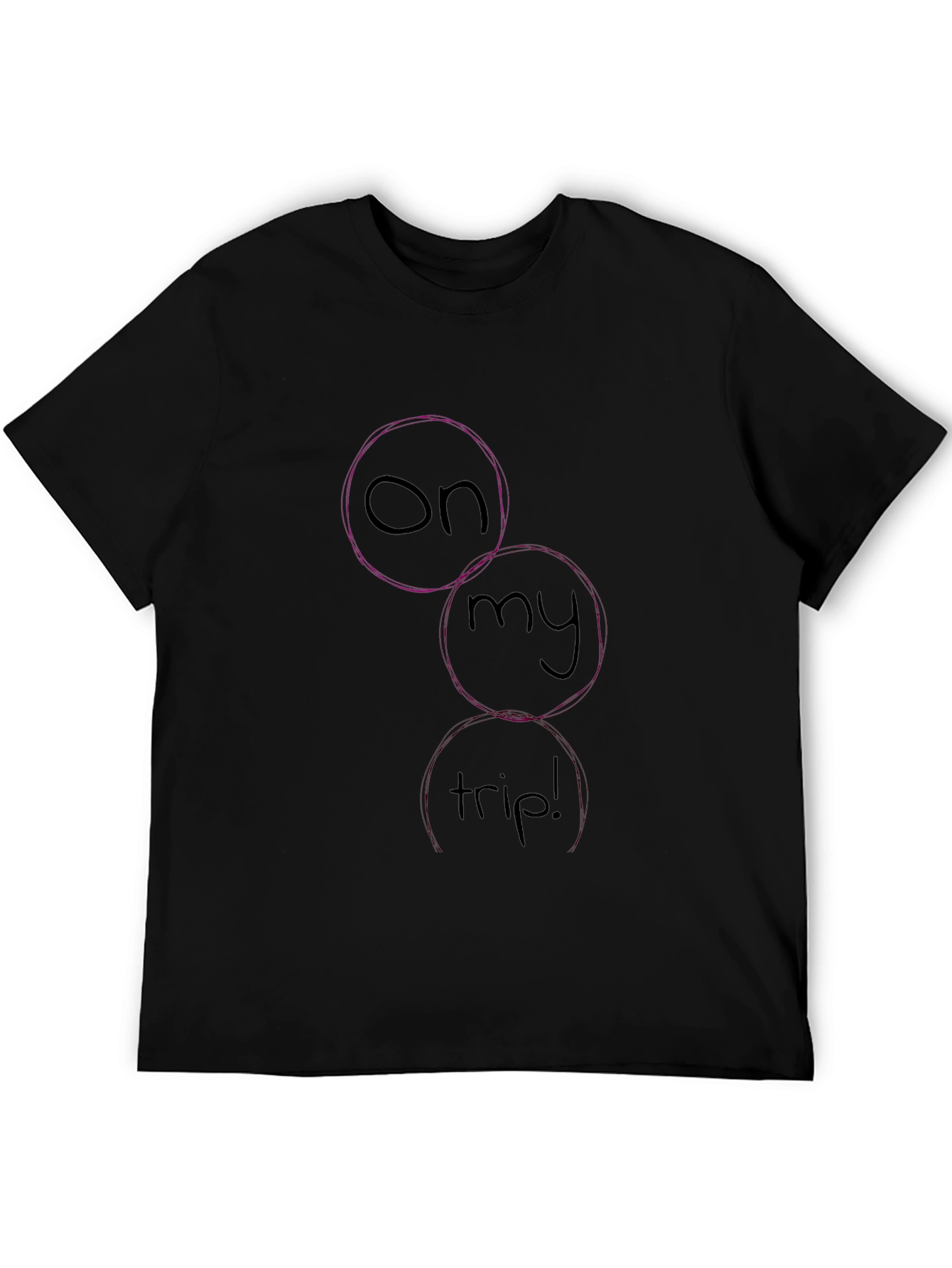 On My Trip Graphic Tee - Casual Black T-Shirt