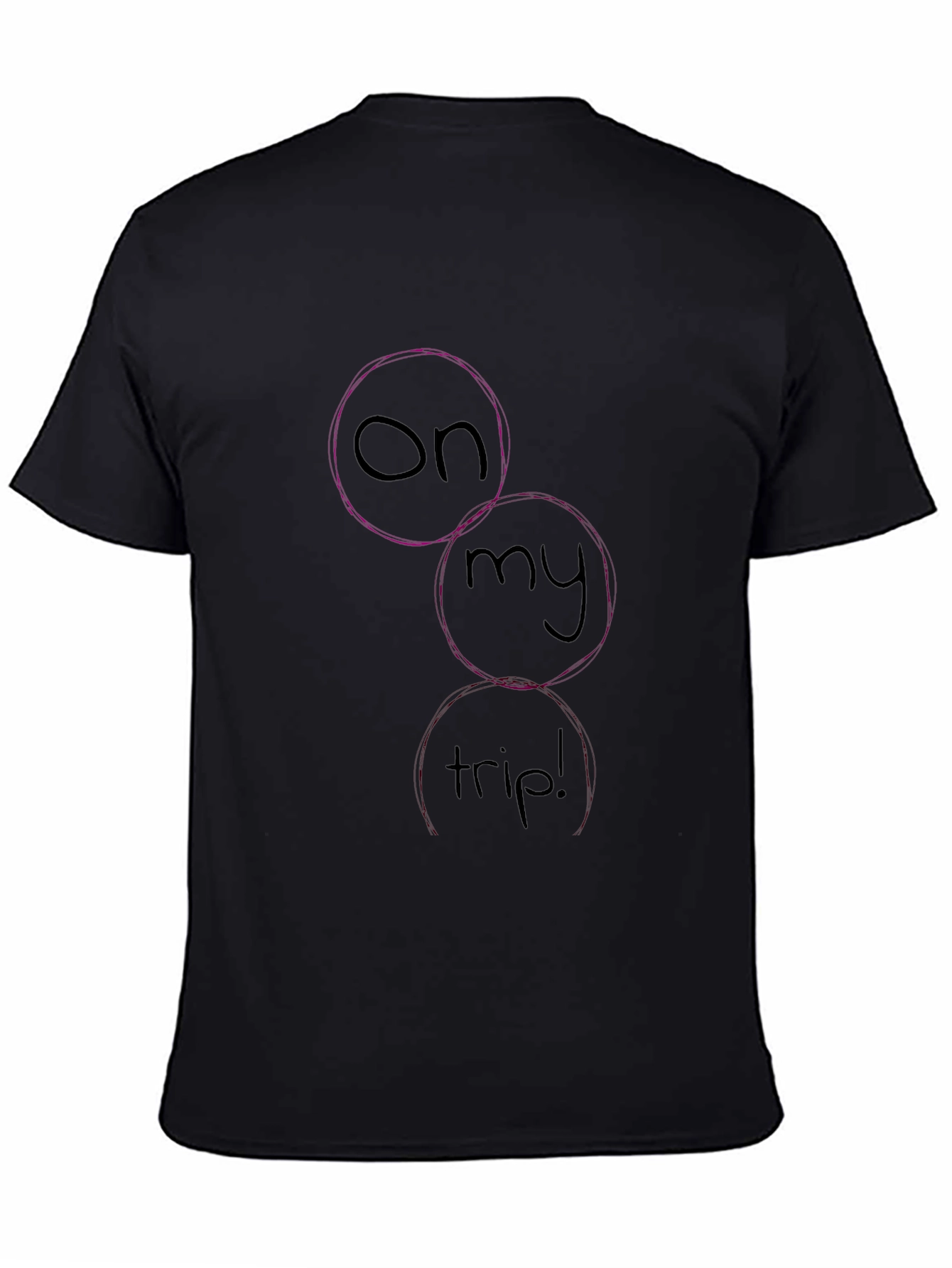 On My Trip Graphic Tee - Casual Black T-Shirt