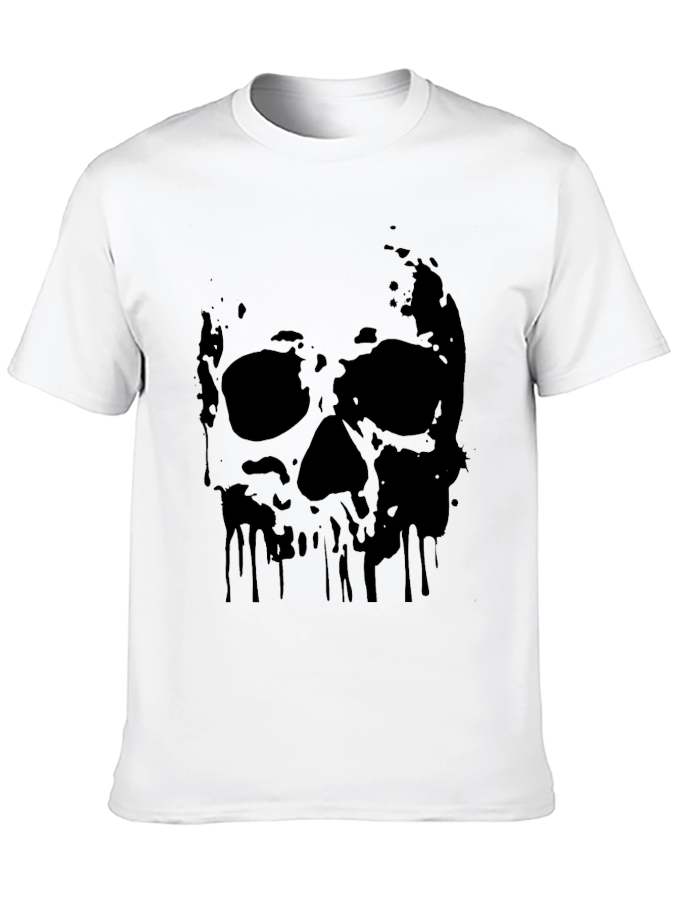 Mens Black Skull Graphic T-Shirt