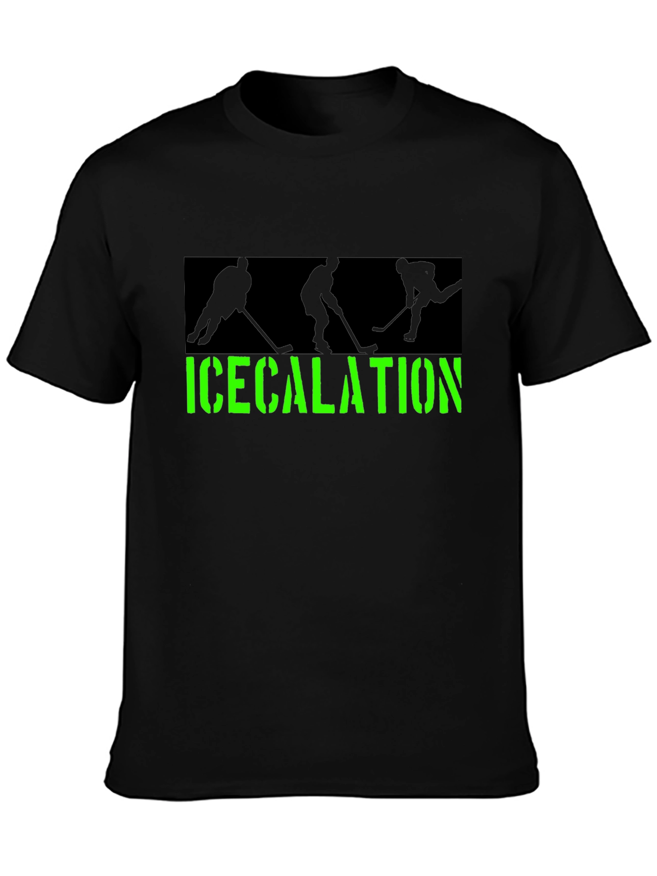 Icecalation Hockey Graphic T-Shirt - Black