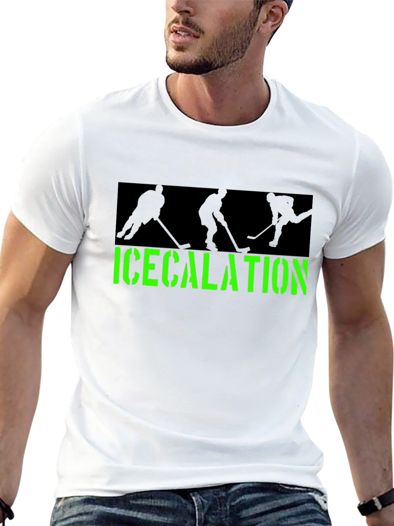 Icecalation Hockey Graphic T-Shirt - Black