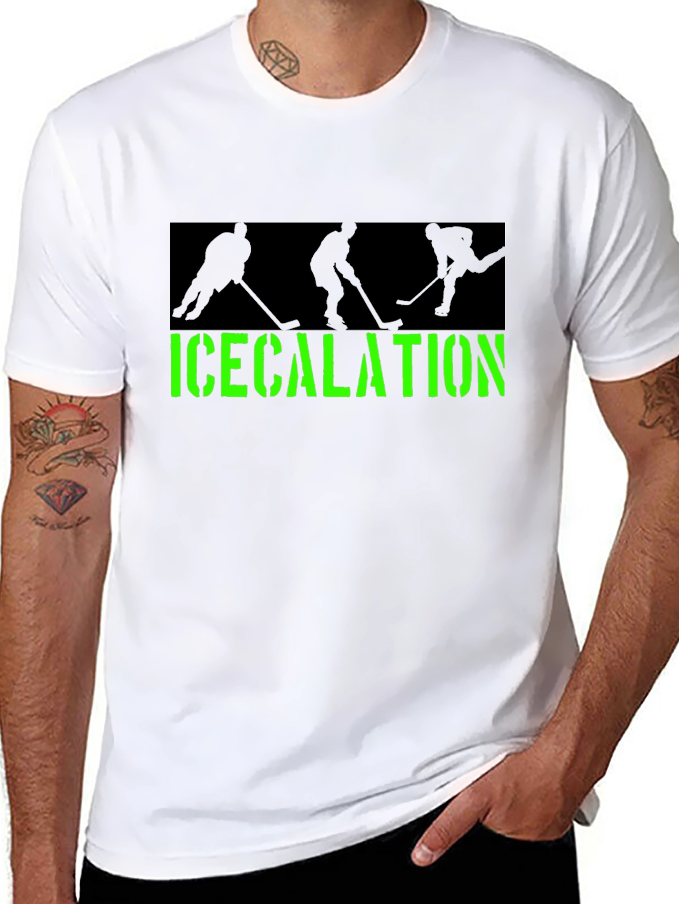 Icecalation Hockey Graphic T-Shirt - Black