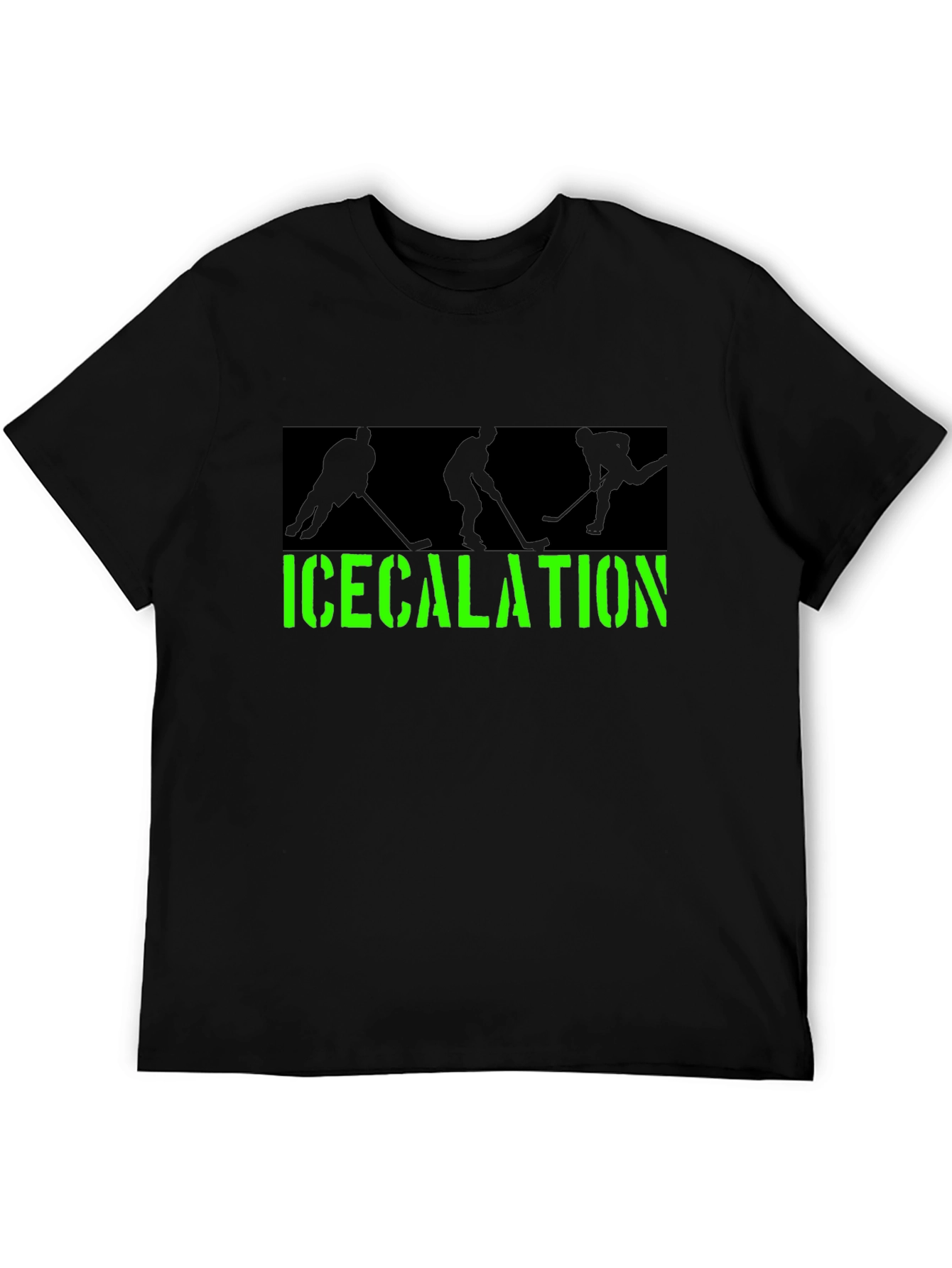 Icecalation Hockey Graphic T-Shirt - Black