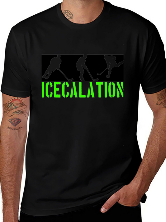 Icecalation Hockey Graphic T-Shirt - Black