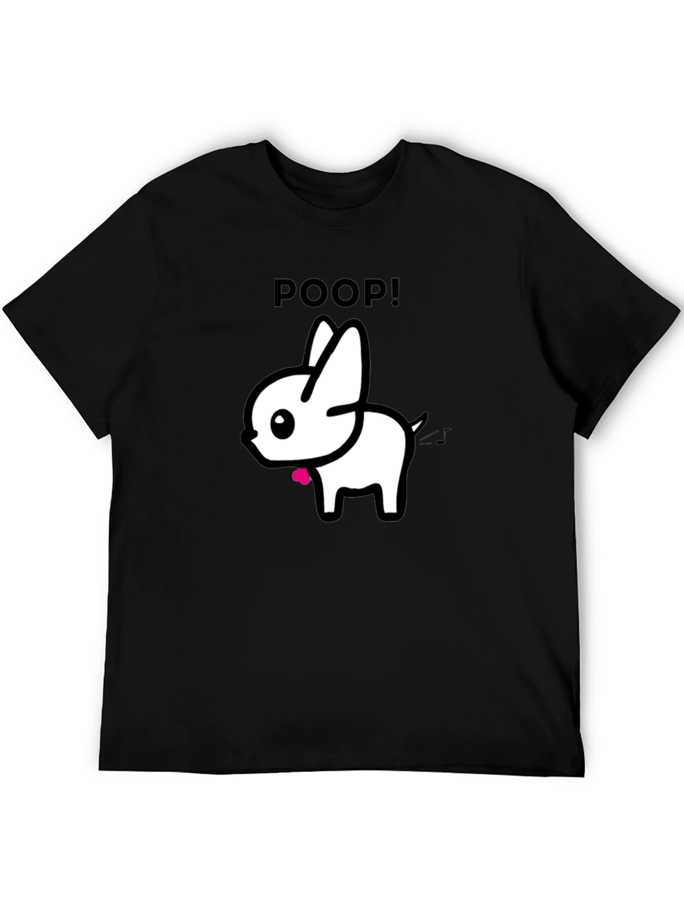Funny Poop Dog Black Graphic T-Shirt