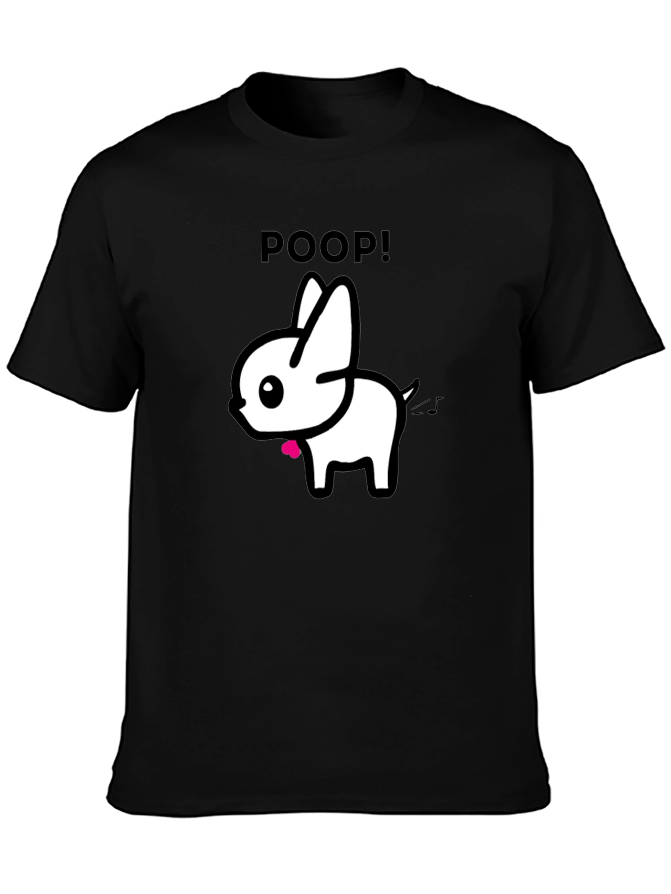 Funny Poop Dog Black Graphic T-Shirt