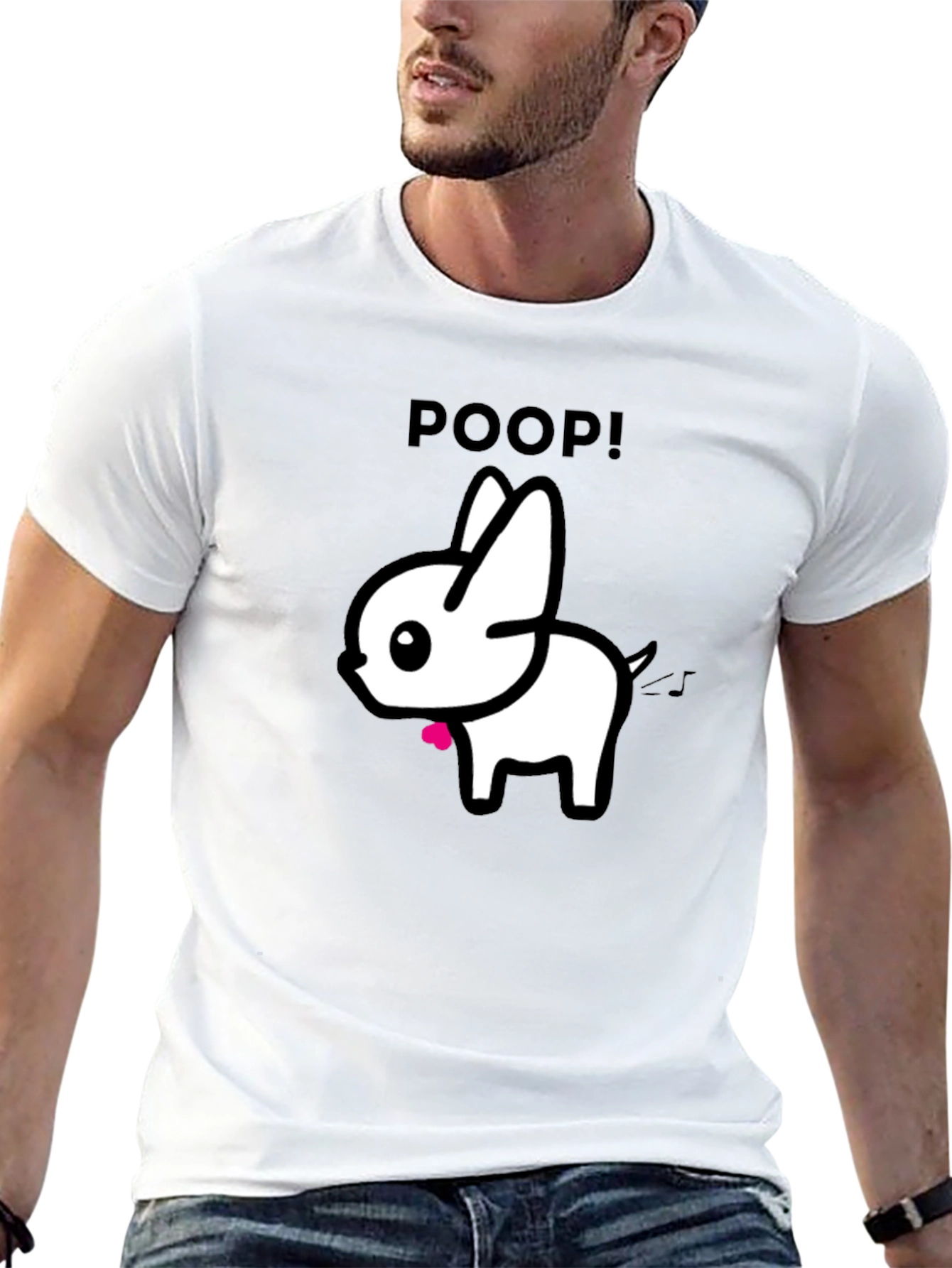 Funny Poop Dog Black Graphic T-Shirt