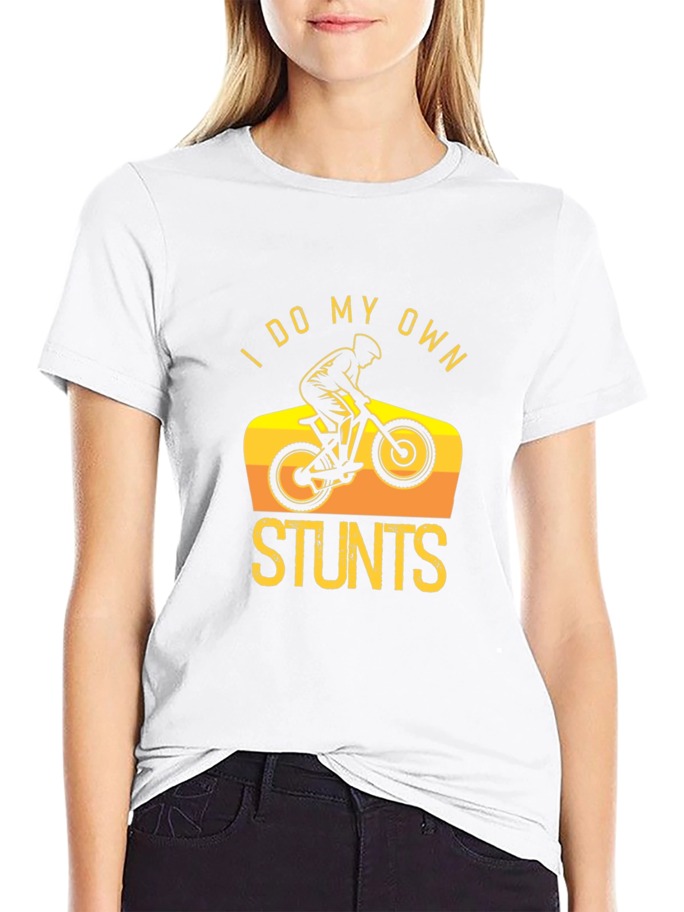 I Do My Own Stunts Black T-Shirt