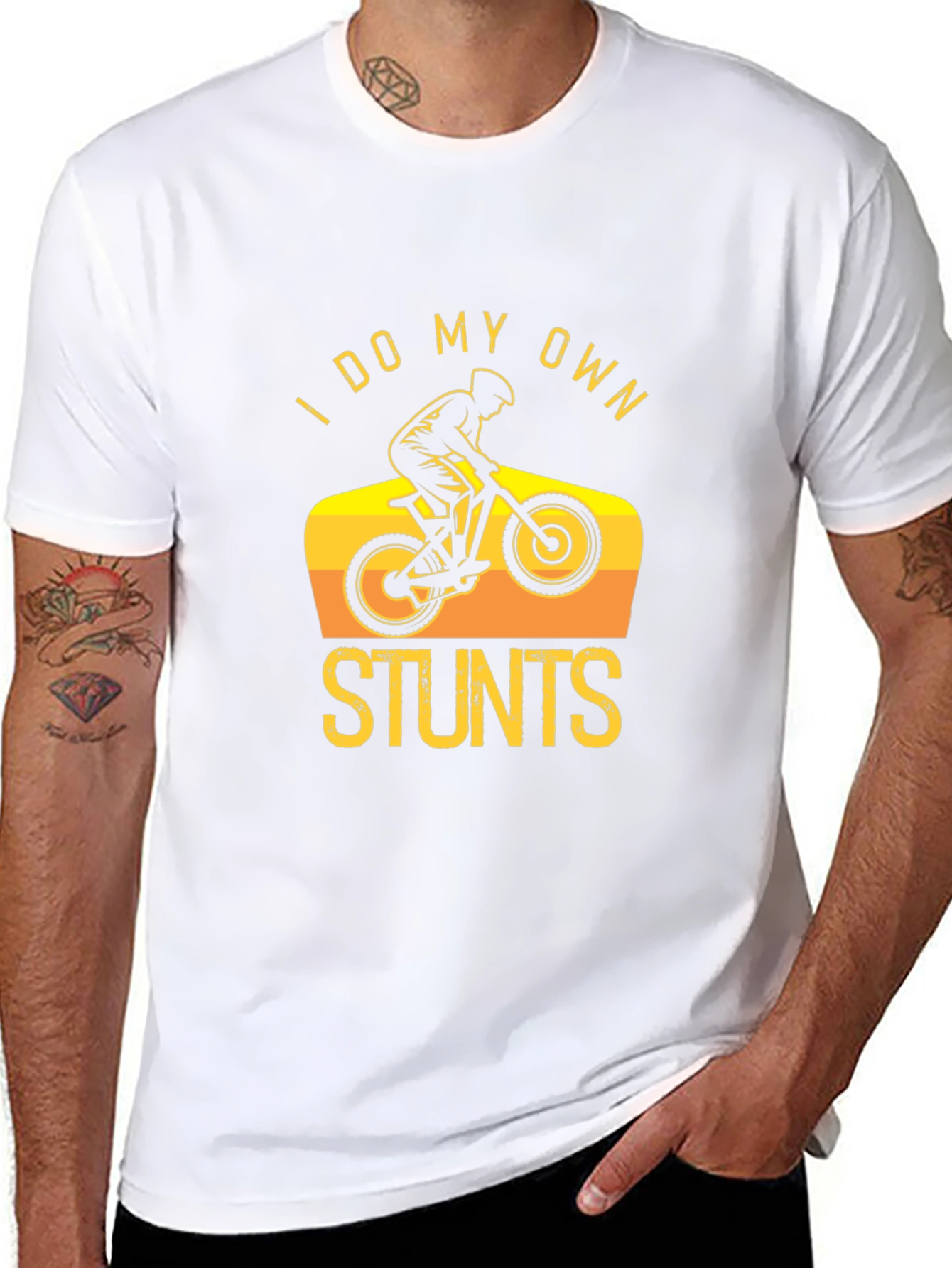I Do My Own Stunts Black T-Shirt