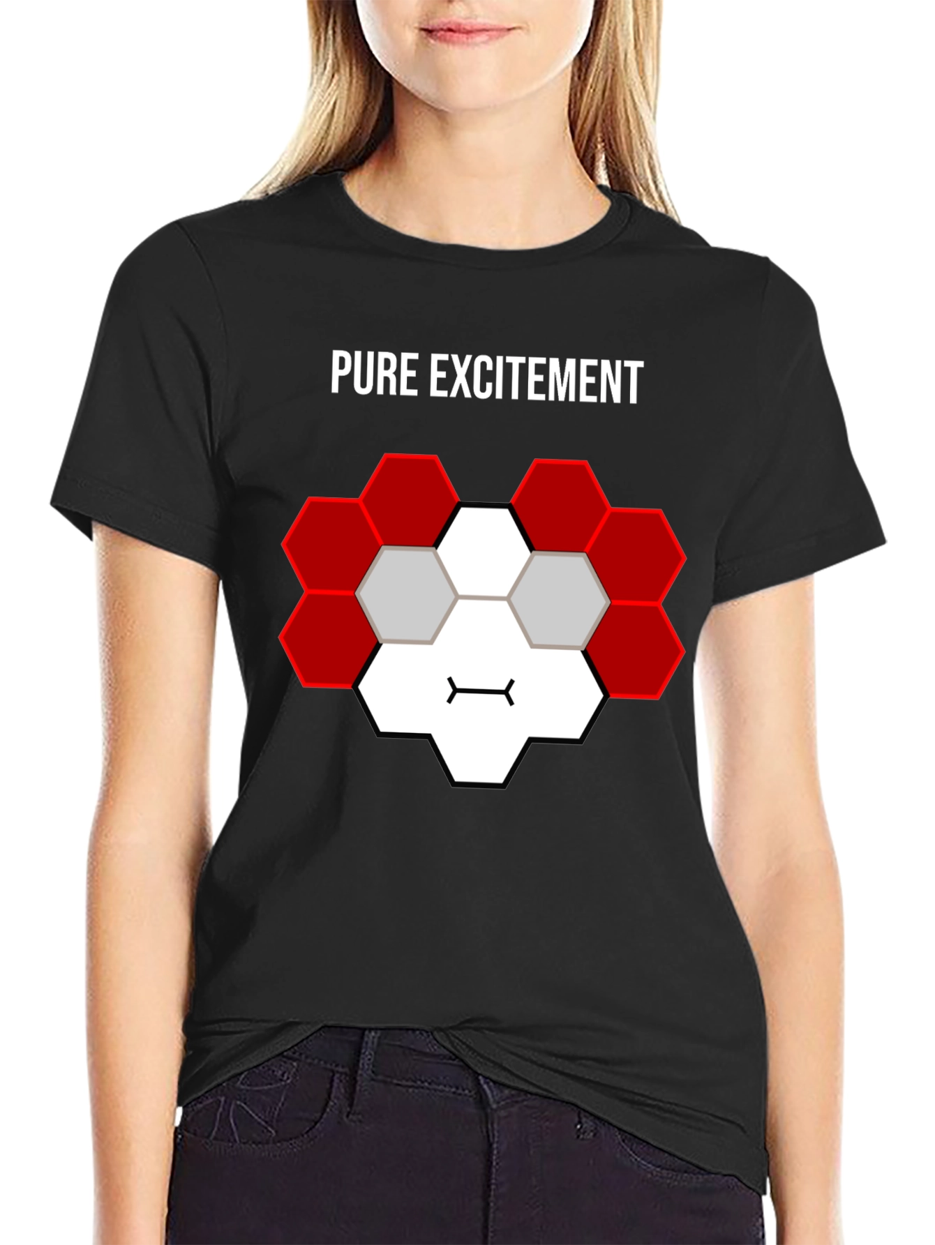 Pure Excitement Graphic Tee - Unique Hexagon Design