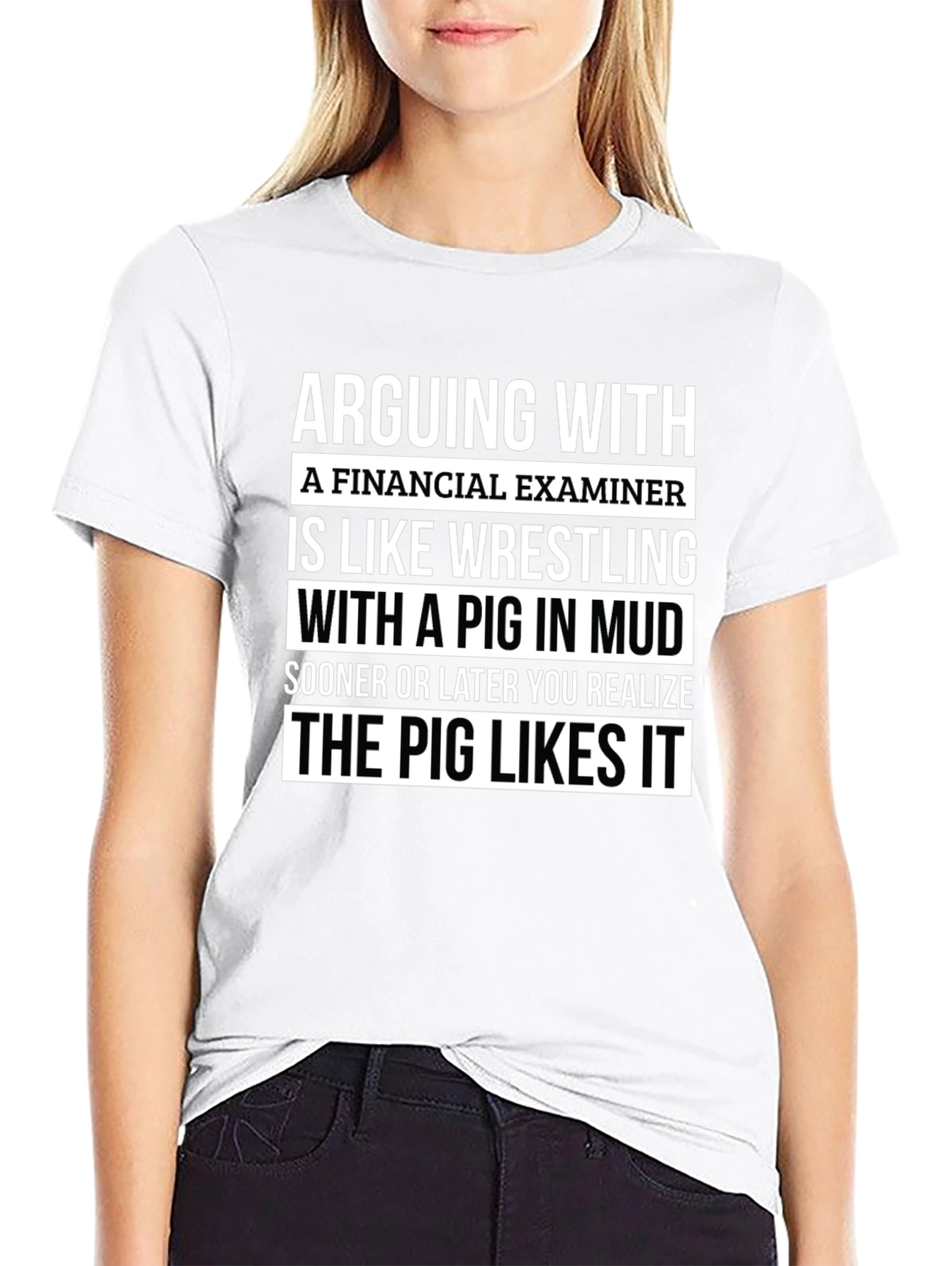 Financial Examiner Pig T-Shirt Funny Gift