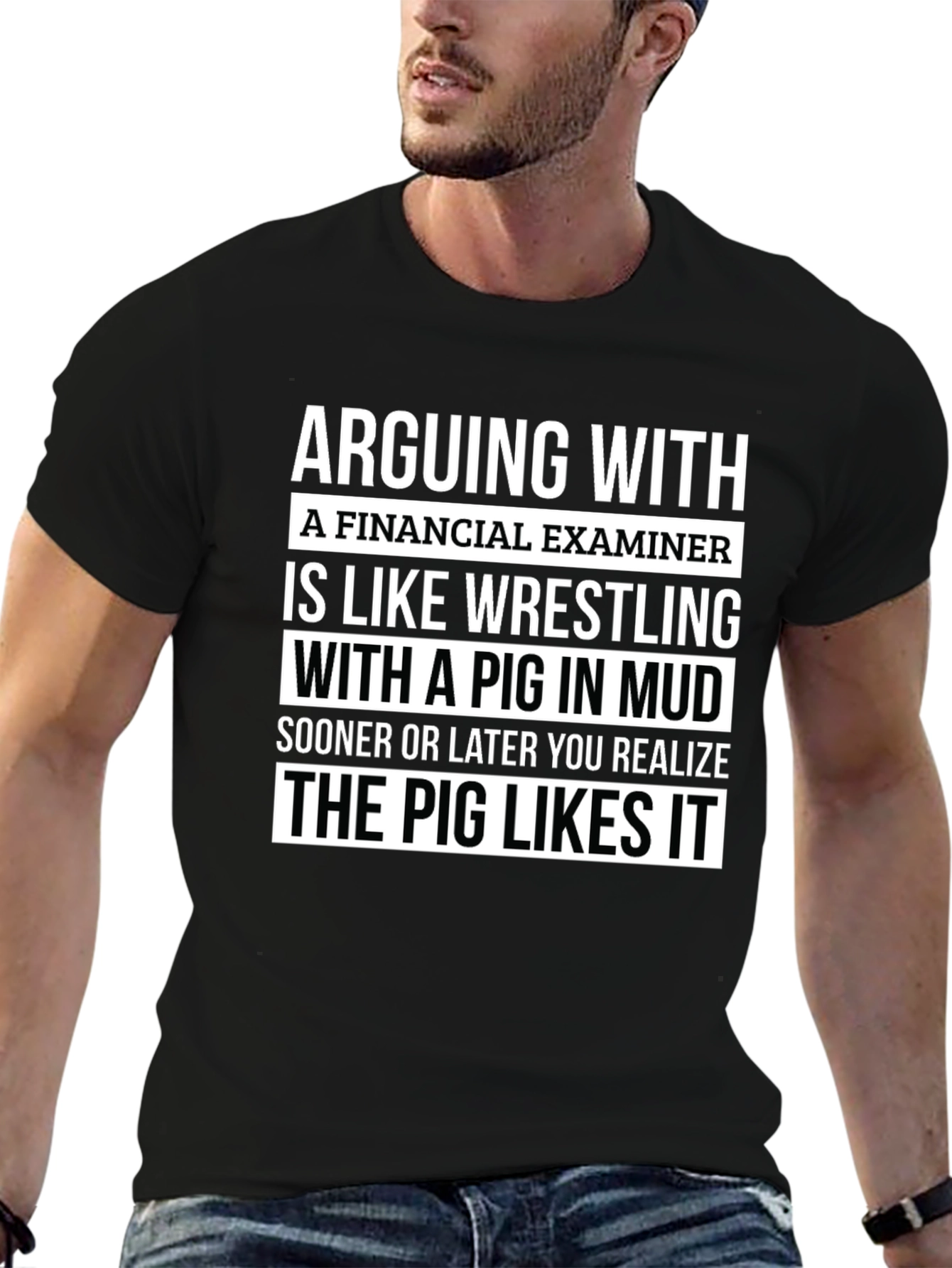 Financial Examiner Pig T-Shirt Funny Gift