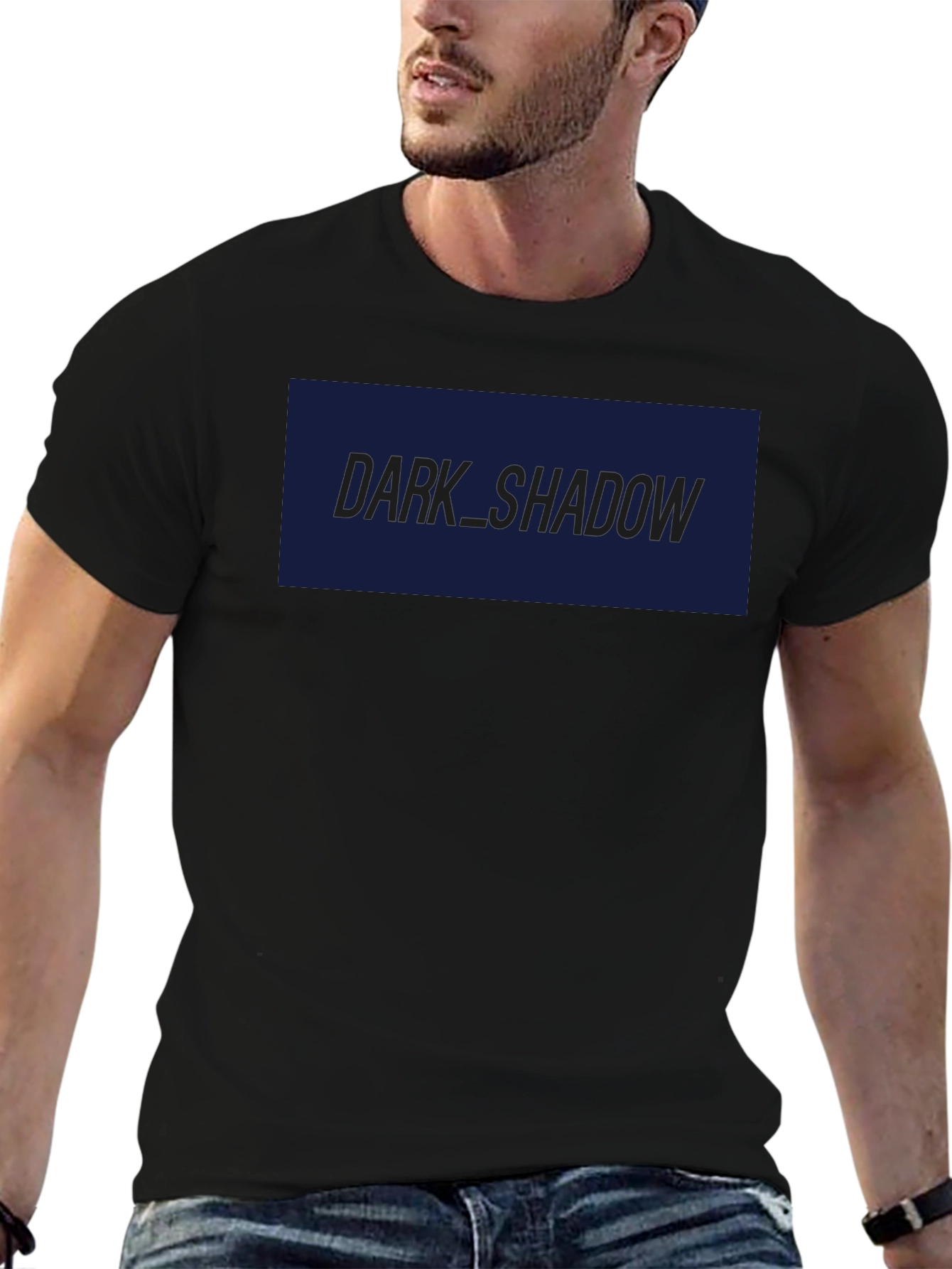 Dark Shadow Graphic Tee - Premium Black Cotton