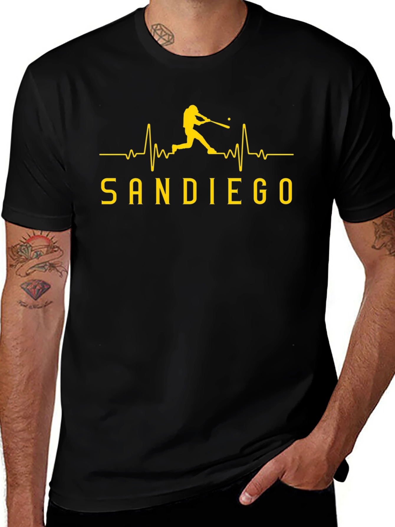 San Diego Baseball Heartbeat T-Shirt