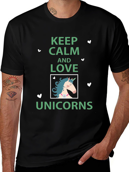 Keep Calm & Love Unicorns Graphic T-Shirt