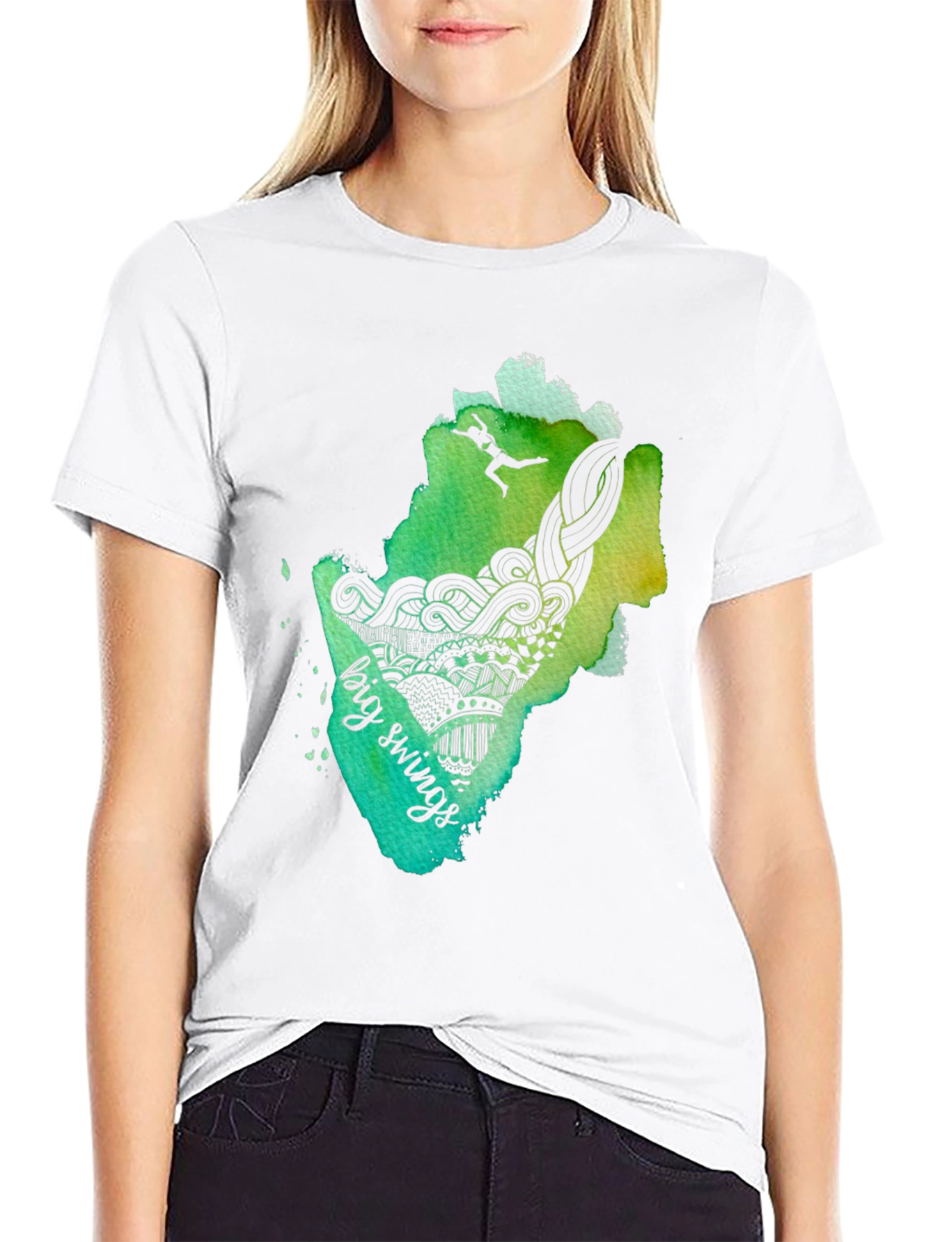Big Swings Graphic Tee - Black Cotton T-Shirt