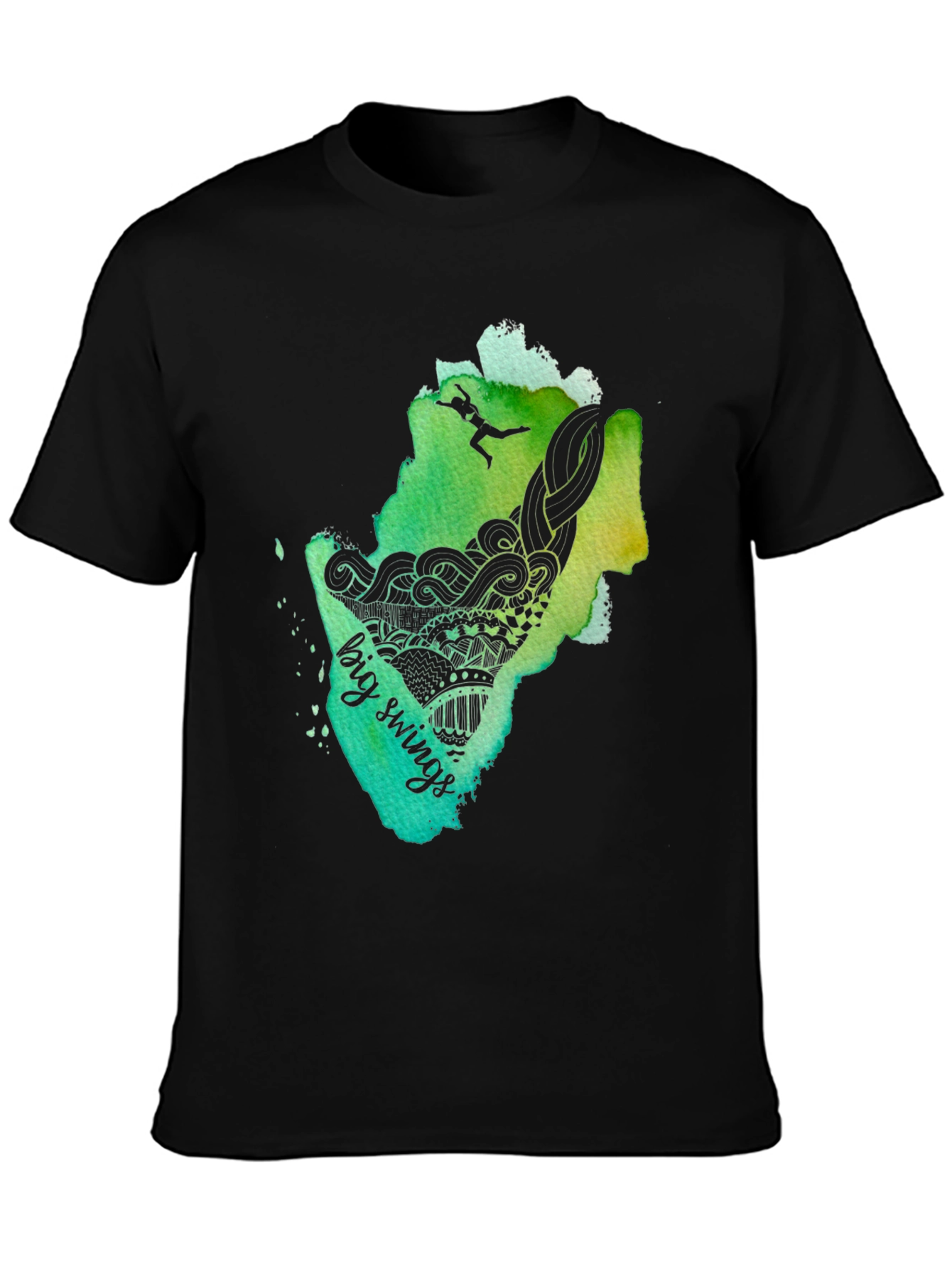 Big Swings Graphic Tee - Black Cotton T-Shirt