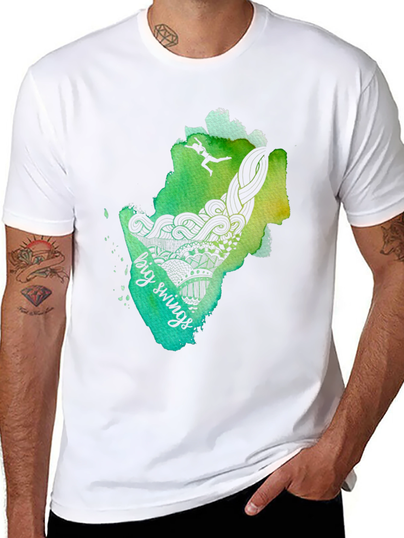 Big Swings Graphic Tee - Black Cotton T-Shirt
