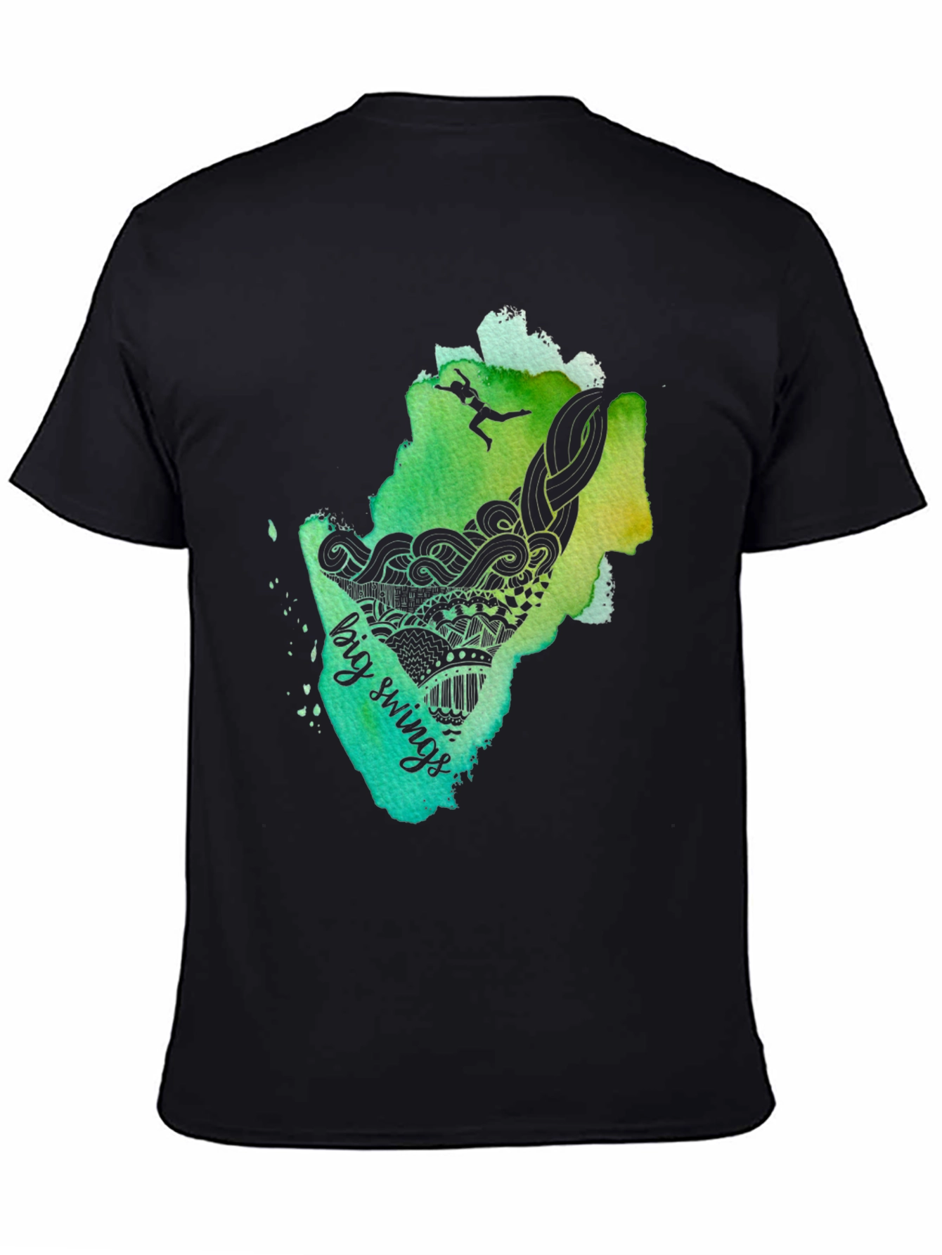 Big Swings Graphic Tee - Black Cotton T-Shirt