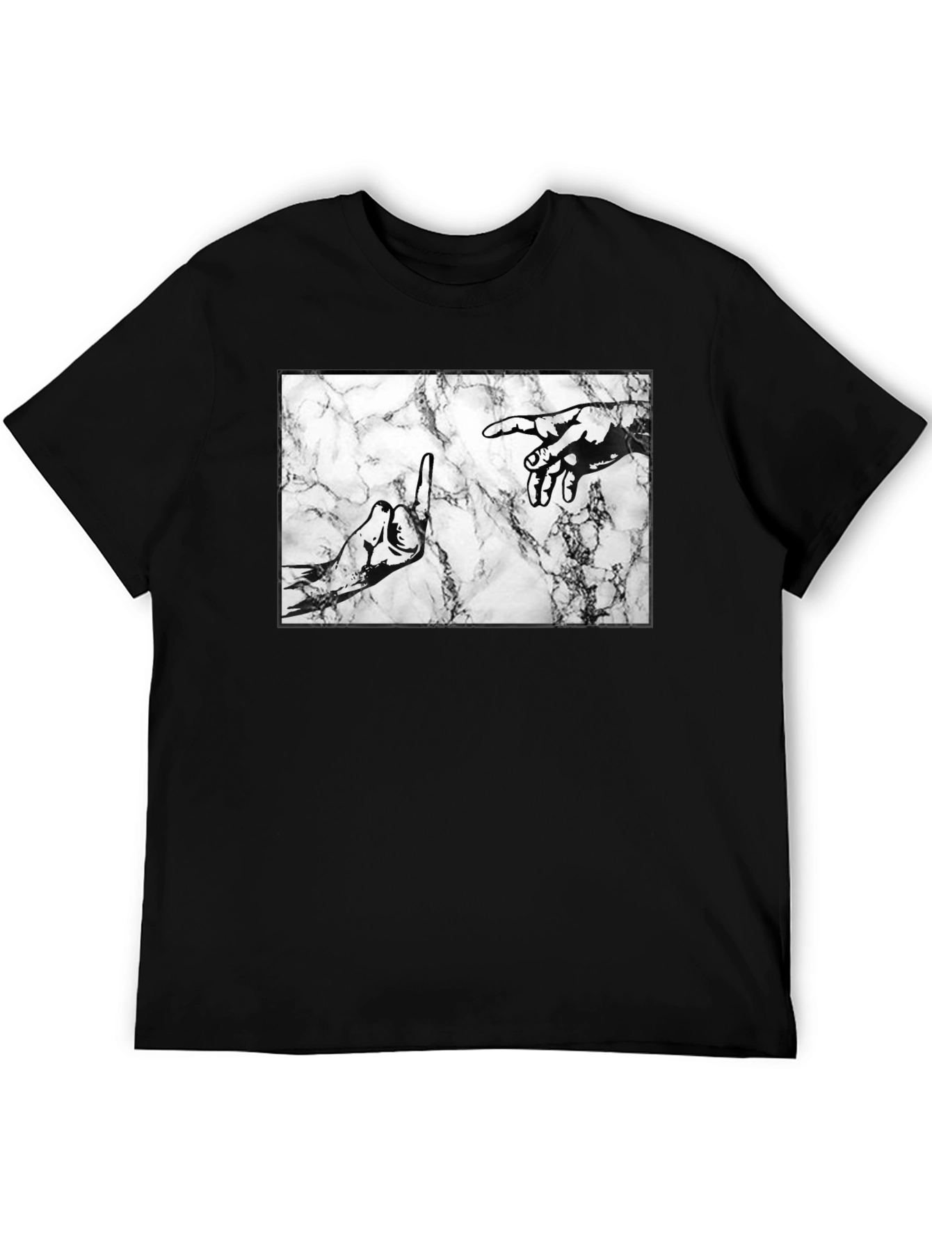 Middle Finger Creation T-Shirt - Marble Background