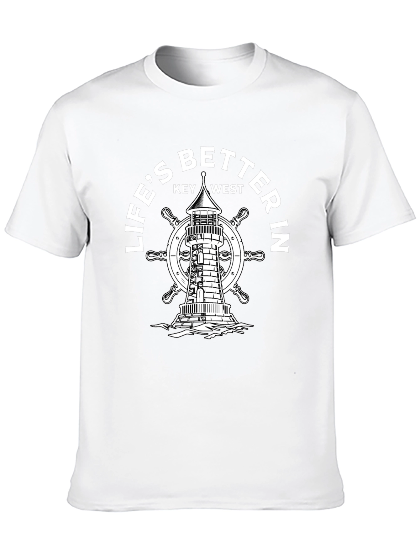 Lifes Better In Key West Lighthouse Black T-Shirt